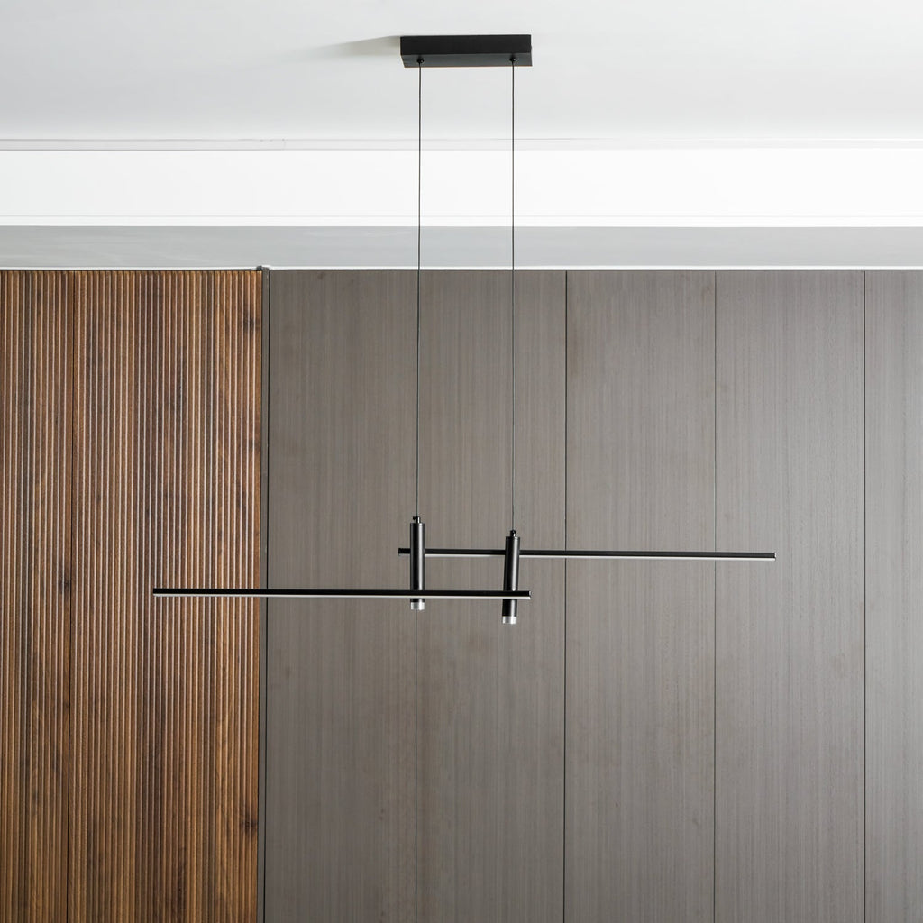 Linear Pendant Lamp Kitchen Island • 90/120/150cm • Integrated LED • Warm White/Neutral/Cool White • Dimmable Option • Black/Gold • Kitchen Island Above Table - Lamylie