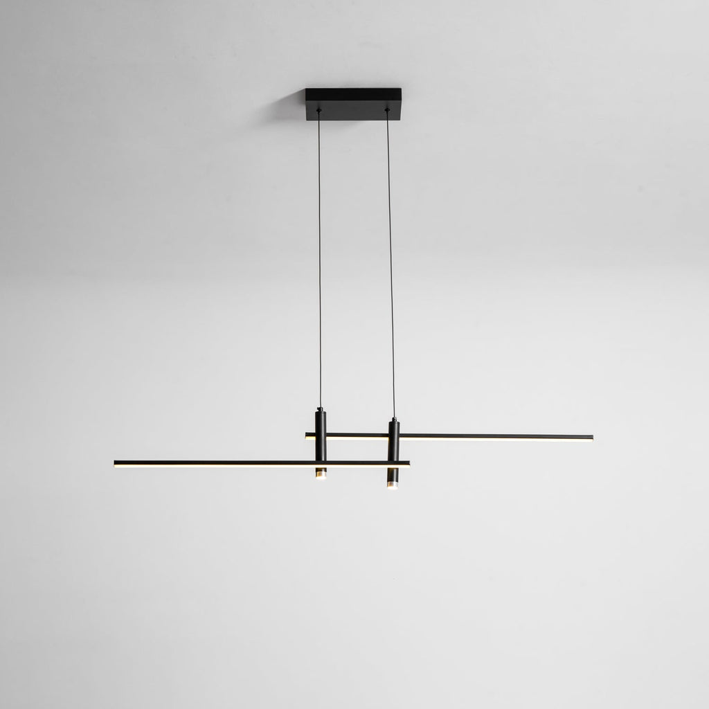 Linear Pendant Lamp Kitchen Island • 90/120/150cm • Integrated LED • Warm White/Neutral/Cool White • Dimmable Option • Black/Gold • Kitchen Island Above Table - Lamylie