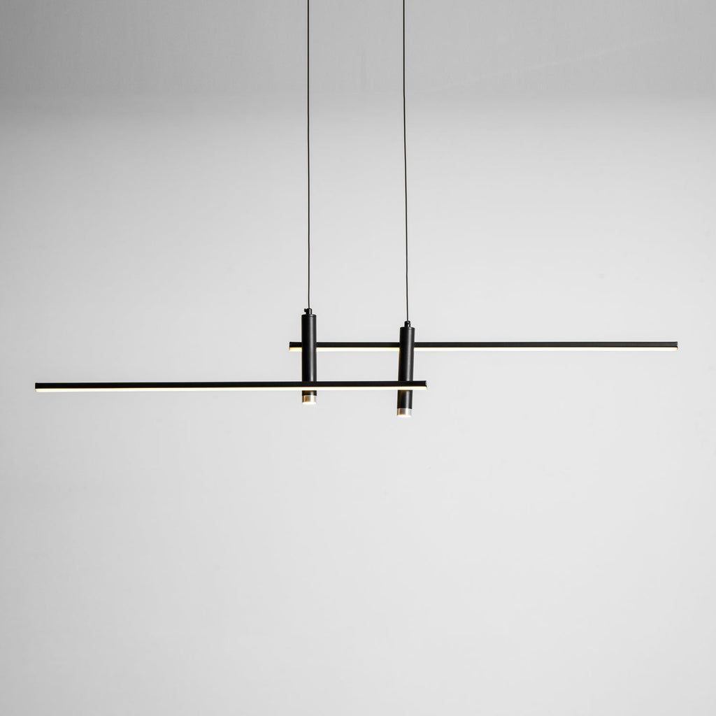 Linear Pendant Lamp Kitchen Island • 90/120/150cm • Integrated LED • Warm White/Neutral/Cool White • Dimmable Option • Black/Gold • Kitchen Island Above Table - Lamylie