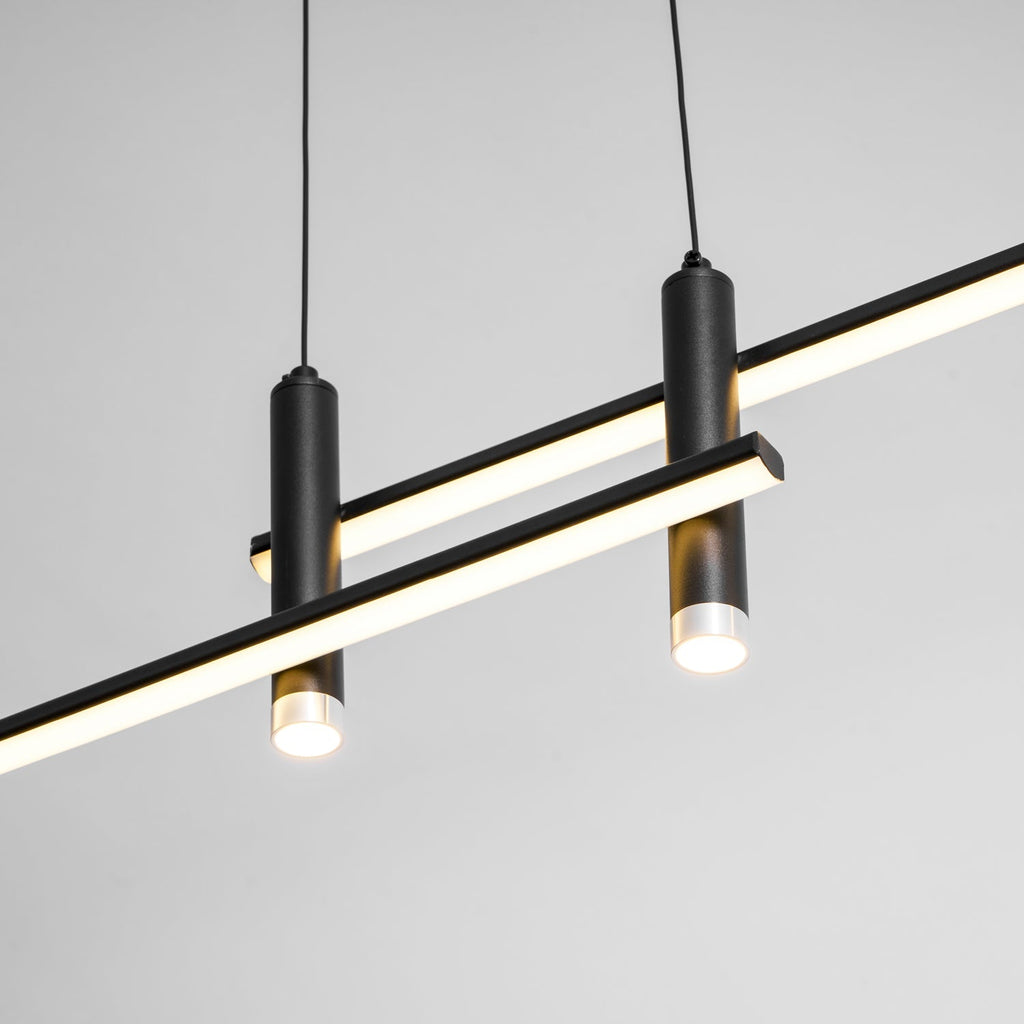 Linear Pendant Lamp Kitchen Island • 90/120/150cm • Integrated LED • Warm White/Neutral/Cool White • Dimmable Option • Black/Gold • Kitchen Island Above Table - Lamylie