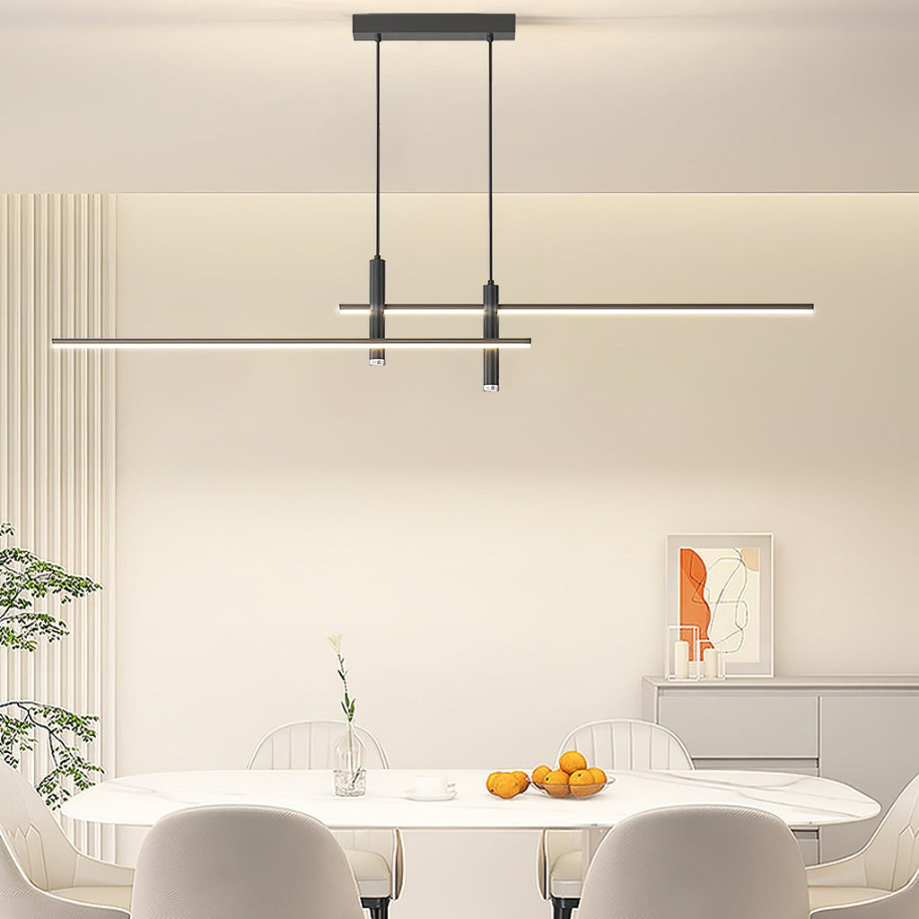 Linear Pendant Lamp Kitchen Island • 90/120/150cm • Integrated LED • Warm White/Neutral/Cool White • Dimmable Option • Black/Gold • Kitchen Island Above Table - Lamylie