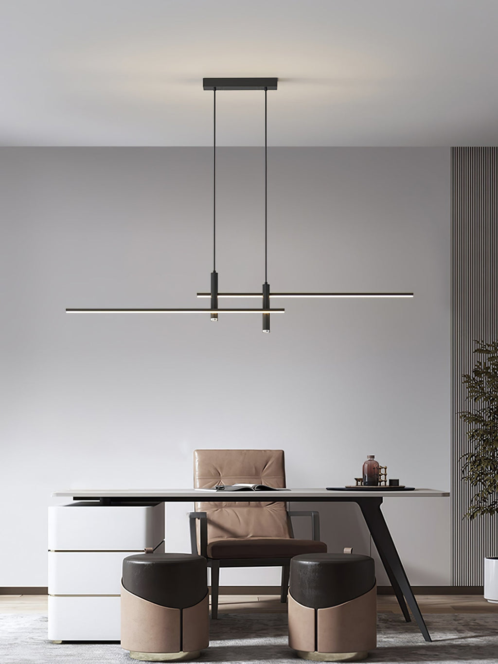 Linear Pendant Lamp Kitchen Island • 90/120/150cm • Integrated LED • Warm White/Neutral/Cool White • Dimmable Option • Black/Gold • Kitchen Island Above Table - Lamylie