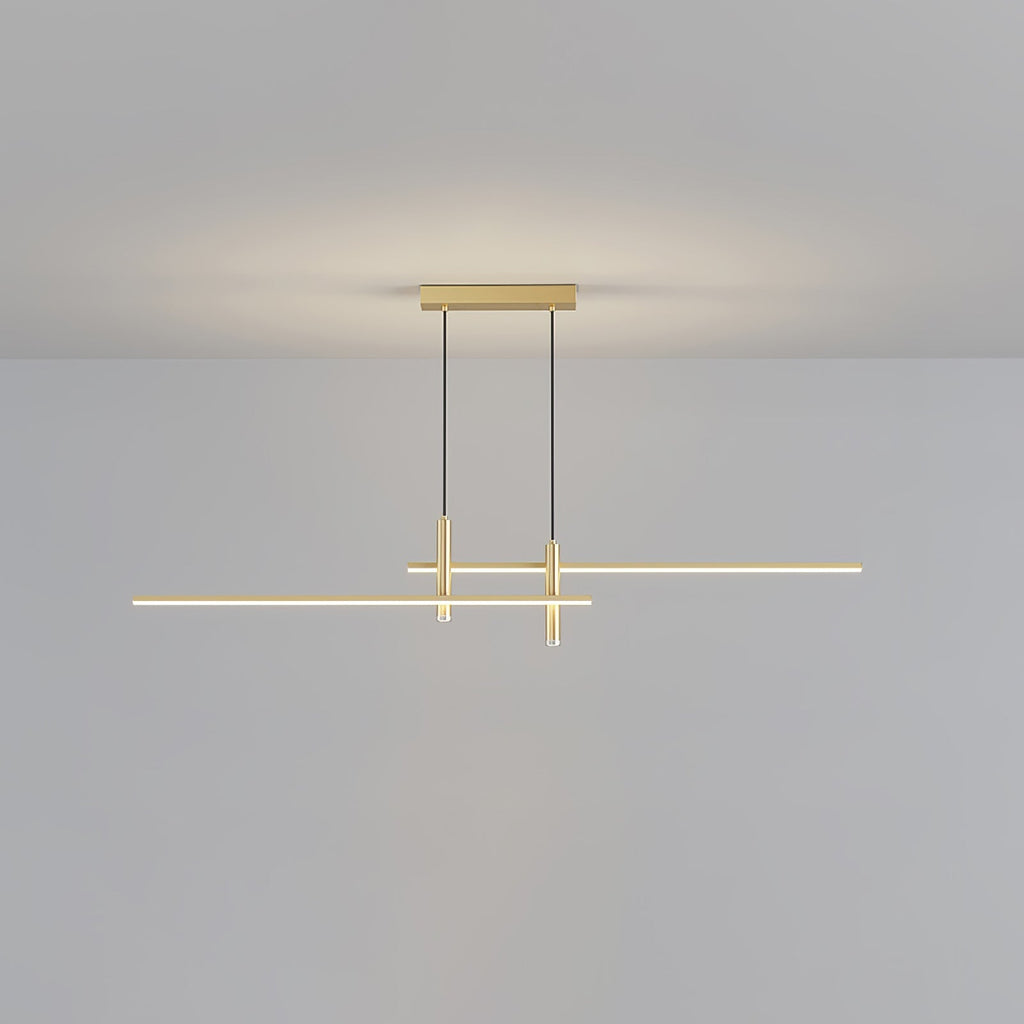 Linear Pendant Lamp Kitchen Island • 90/120/150cm • Integrated LED • Warm White/Neutral/Cool White • Dimmable Option • Black/Gold • Kitchen Island Above Table - Lamylie