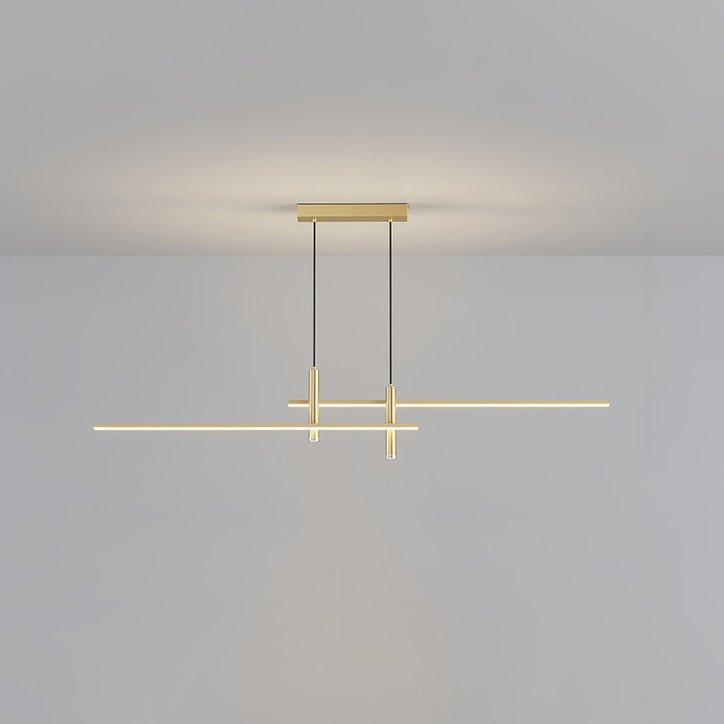 Linear Pendant Lamp Kitchen Island • 90/120/150cm • Integrated LED • Warm White/Neutral/Cool White • Dimmable Option • Black/Gold • Kitchen Island Above Table - Lamylie