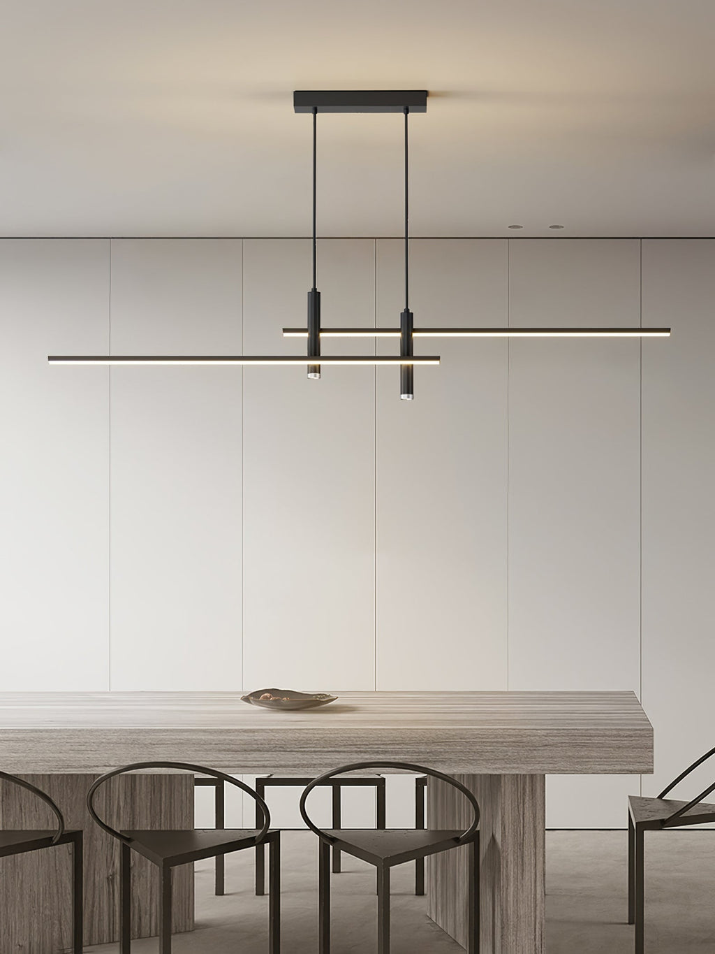 Linear Pendant Lamp Kitchen Island • 90/120/150cm • Integrated LED • Warm White/Neutral/Cool White • Dimmable Option • Black/Gold • Kitchen Island Above Table - Lamylie