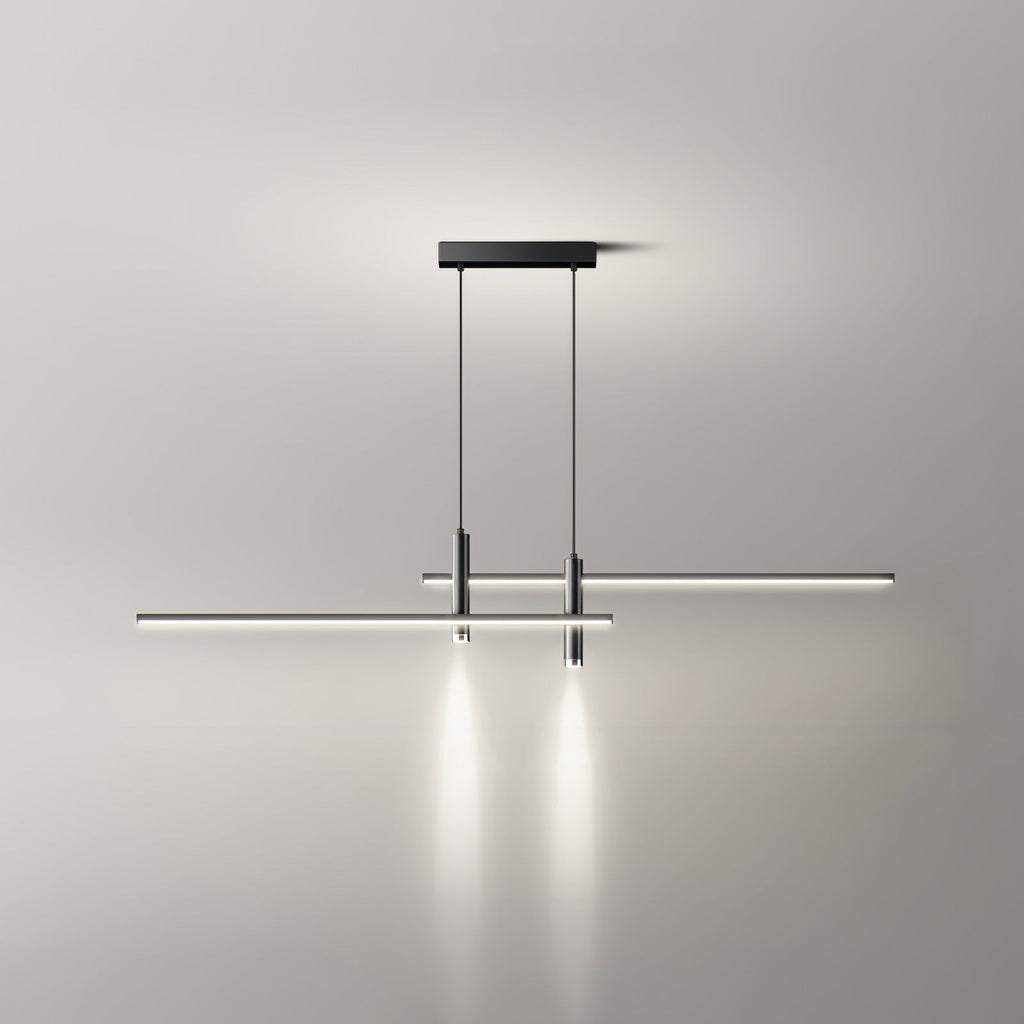 Linear Pendant Lamp Kitchen Island • 90/120/150cm • Integrated LED • Warm White/Neutral/Cool White • Dimmable Option • Black/Gold • Kitchen Island Above Table - Lamylie