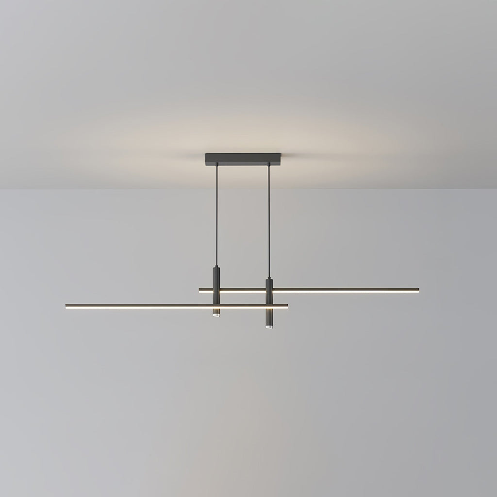 Linear Pendant Lamp Kitchen Island • 90/120/150cm • Integrated LED • Warm White/Neutral/Cool White • Dimmable Option • Black/Gold • Kitchen Island Above Table - Lamylie