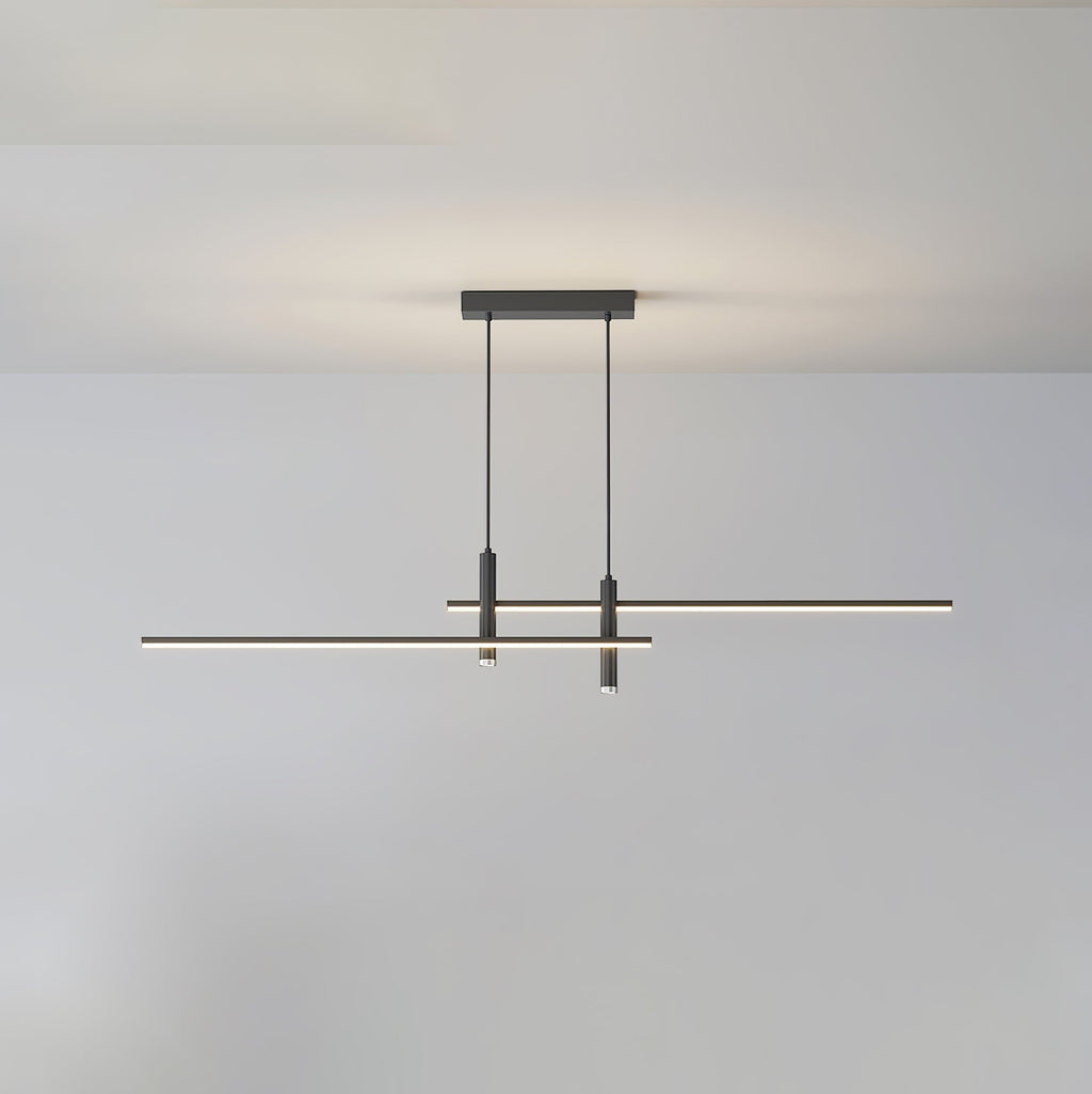 Linear Pendant Lamp Kitchen Island • 90/120/150cm • Integrated LED • Warm White/Neutral/Cool White • Dimmable Option • Black/Gold • Kitchen Island Above Table - Lamylie