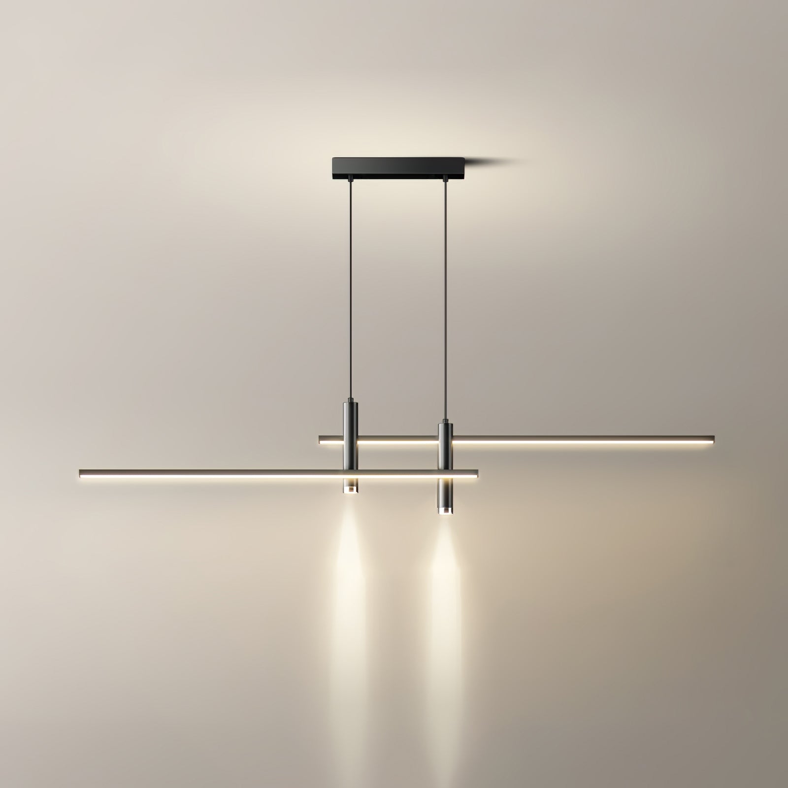 Linear Pendant Lamp Kitchen Island • 90/120/150cm • Integrated LED • Warm White/Neutral/Cool White • Dimmable Option • Black/Gold • Kitchen Island Above Table - Lamylie