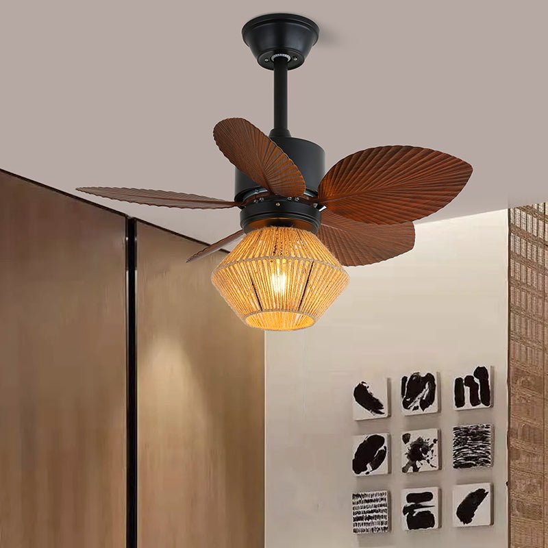 Industrial ceiling fan with lighting | Adjustable fan lamp with remote control for modern interiors - Lamylie