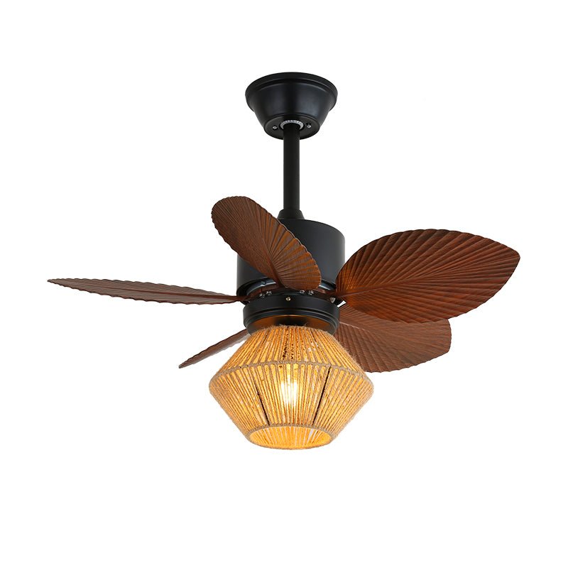 Industrial ceiling fan with lighting | Adjustable fan lamp with remote control for modern interiors - Lamylie