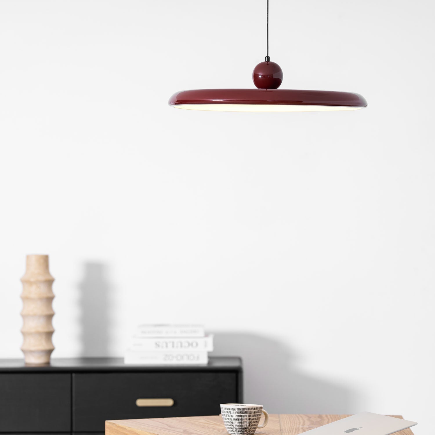 Lampada a sospensione LED rotonda Lola | Design minimalista con disco in metallo e acrilico | Dimmerabile | Ø30/40/50 cm | 3 temperature di colore | Cavo regolabile da 150 cm - Lamylie