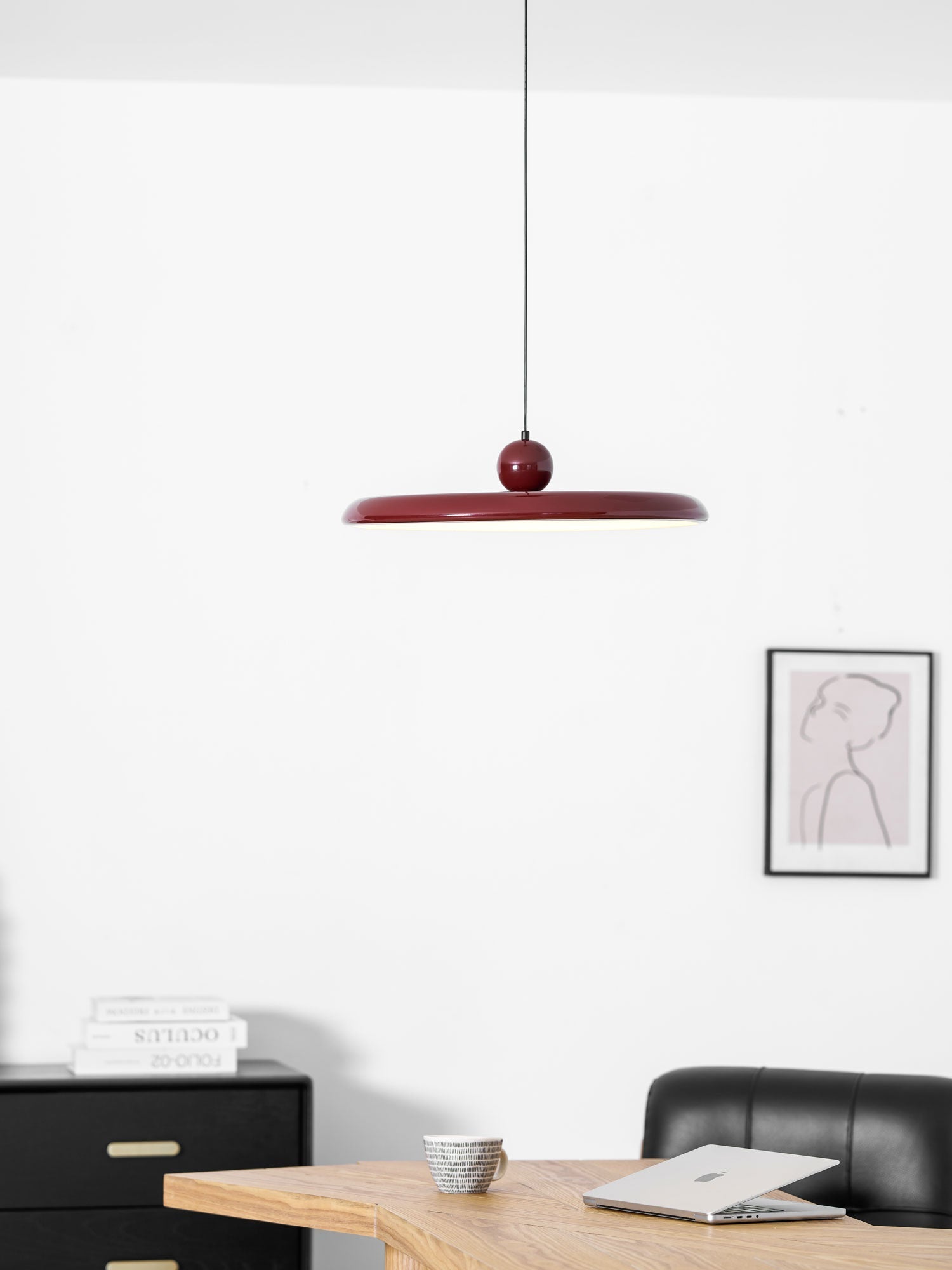 Lampada a sospensione LED rotonda Lola | Design minimalista con disco in metallo e acrilico | Dimmerabile | Ø30/40/50 cm | 3 temperature di colore | Cavo regolabile da 150 cm - Lamylie