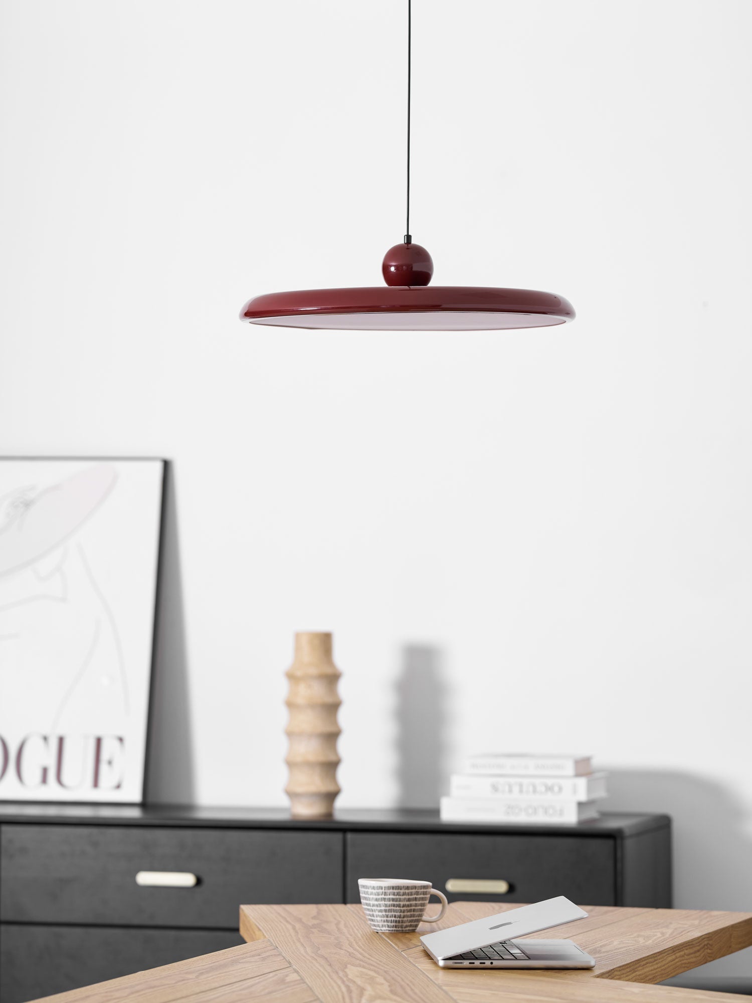 Lampada a sospensione LED rotonda Lola | Design minimalista con disco in metallo e acrilico | Dimmerabile | Ø30/40/50 cm | 3 temperature di colore | Cavo regolabile da 150 cm - Lamylie