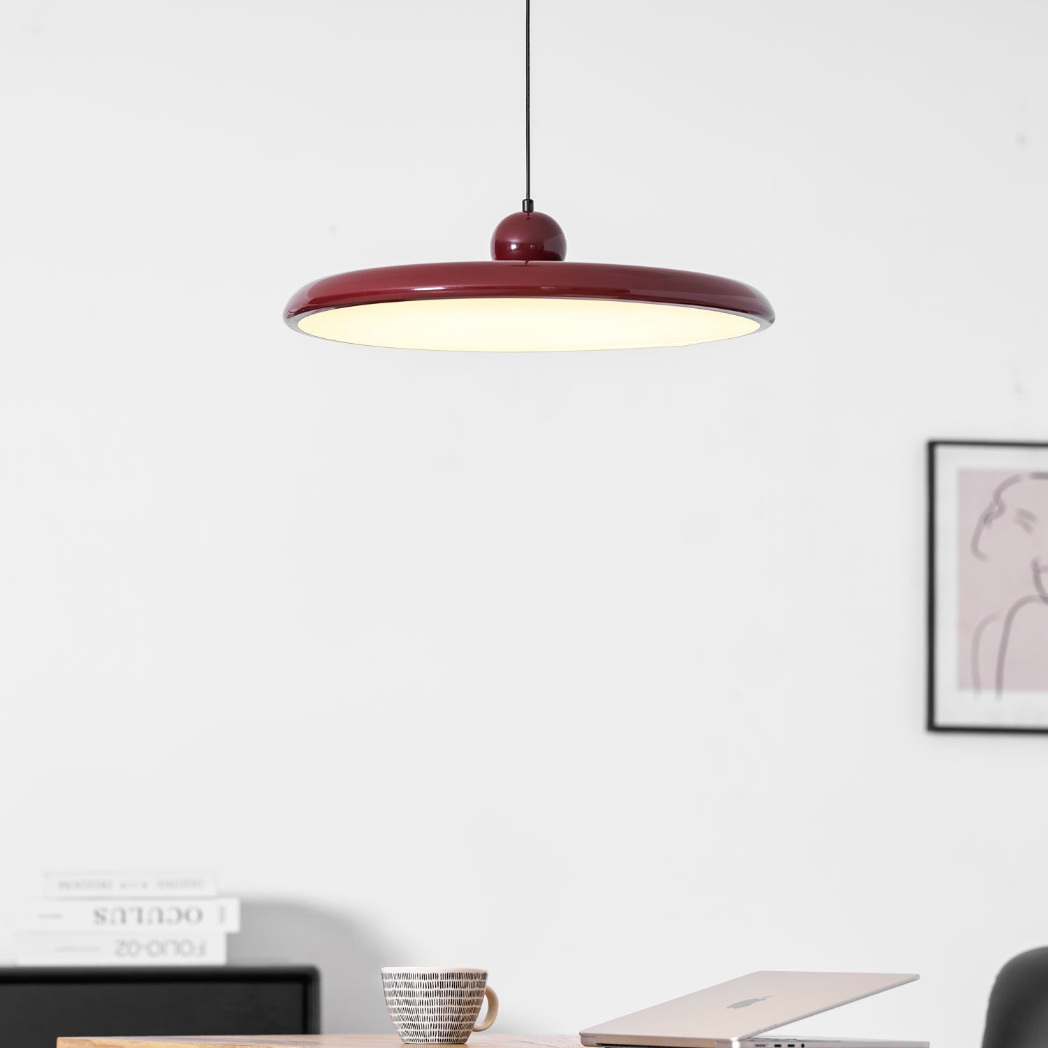 Lampada a sospensione LED rotonda Lola | Design minimalista con disco in metallo e acrilico | Dimmerabile | Ø30/40/50 cm | 3 temperature di colore | Cavo regolabile da 150 cm - Lamylie