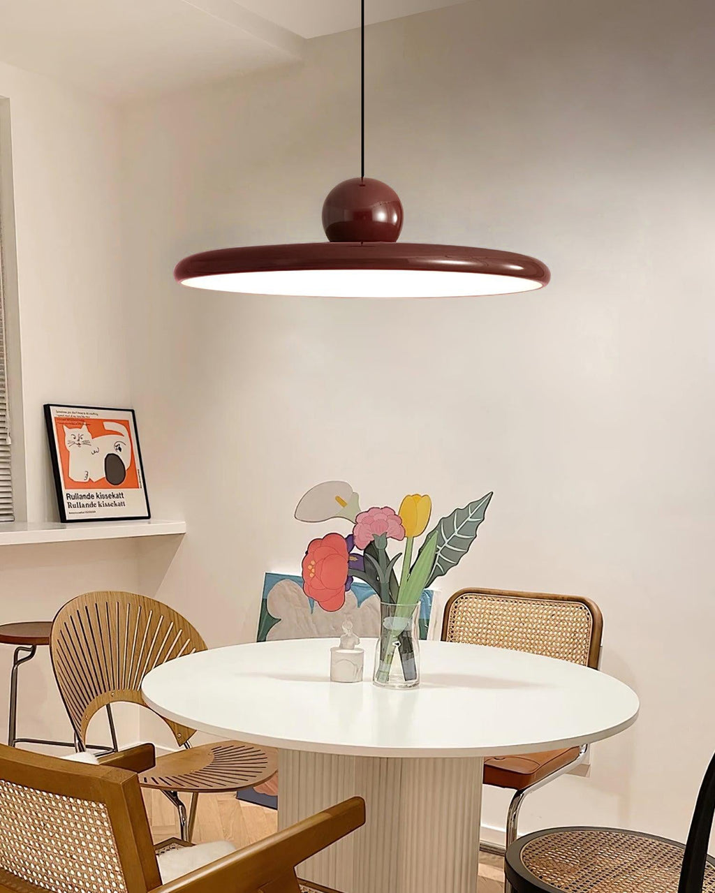 Lampada a sospensione LED rotonda Lola | Design minimalista con disco in metallo e acrilico | Dimmerabile | Ø30/40/50 cm | 3 temperature di colore | Cavo regolabile da 150 cm - Lamylie