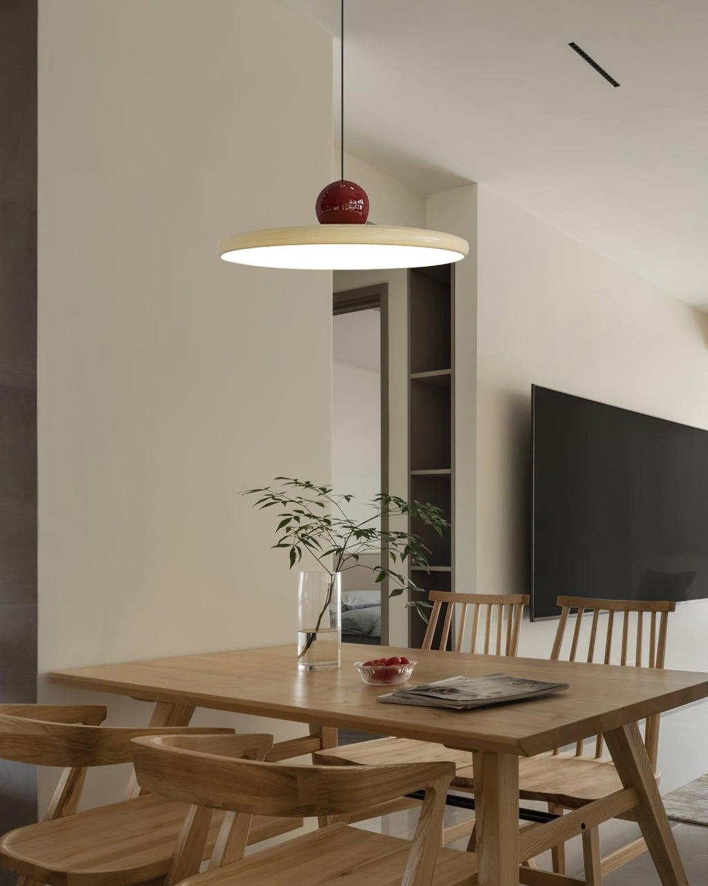 Lampada a sospensione LED rotonda Lola | Design minimalista con disco in metallo e acrilico | Dimmerabile | Ø30/40/50 cm | 3 temperature di colore | Cavo regolabile da 150 cm - Lamylie