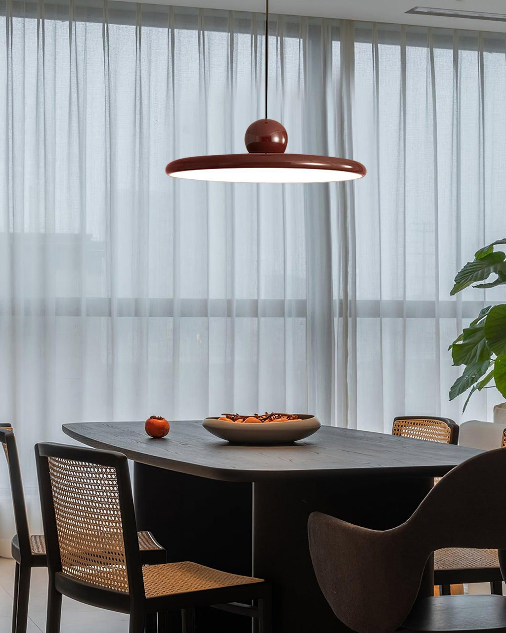 Lampada a sospensione LED rotonda Lola | Design minimalista con disco in metallo e acrilico | Dimmerabile | Ø30/40/50 cm | 3 temperature di colore | Cavo regolabile da 150 cm - Lamylie
