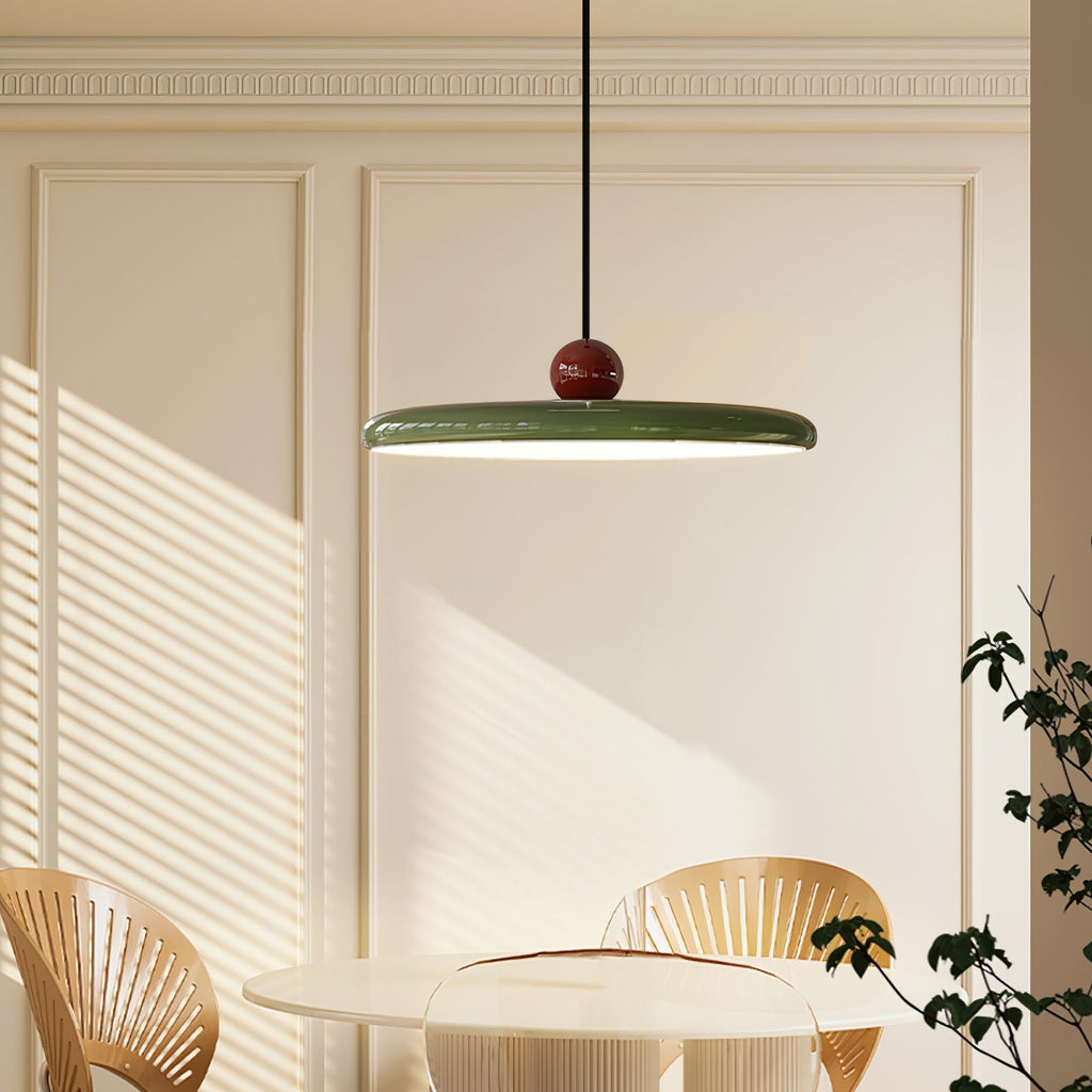 Lampada a sospensione oscillante di metà secolo — design cinetico con disco sospeso e contrappeso | Lampada a braccio regolabile per sale da pranzo moderne e spazi di lavoro creativi | LED integrato - Lamylie