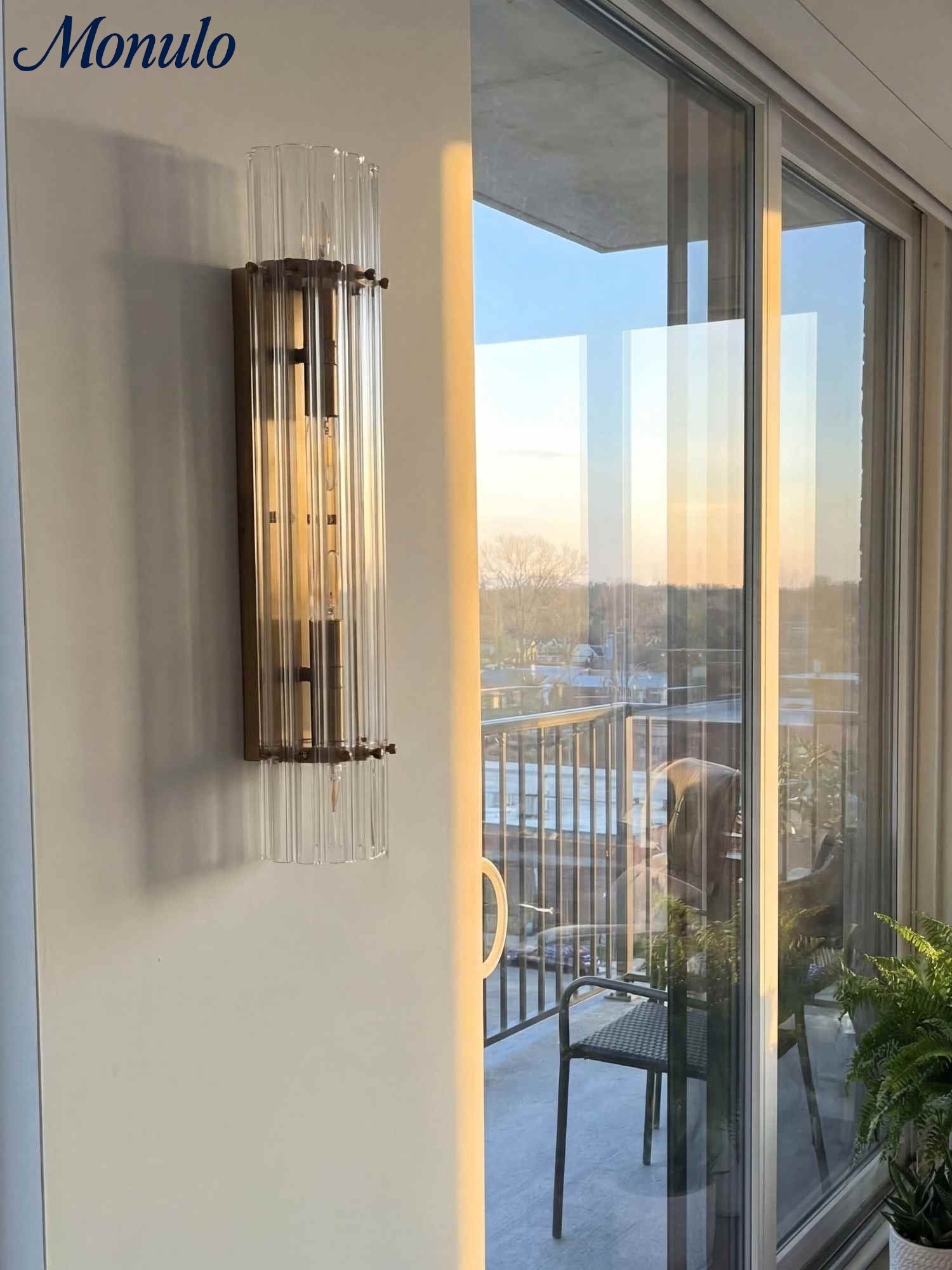Crystal Wall Lamp with Double Light Beam - Elegant Outdoor Light Strip for Bedroom - Interior Lighting with Shiny Crystals - Lamylie