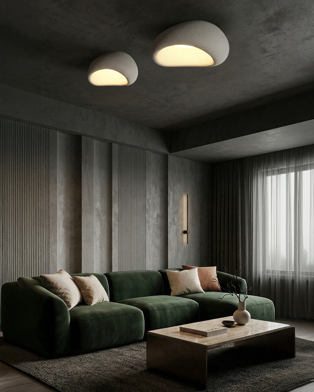 Wabi Sabi Inspired Ceiling Lamp | Metal Lamp with Warm Lighting | For Living Room Bedroom Dining Room - Lamylie
