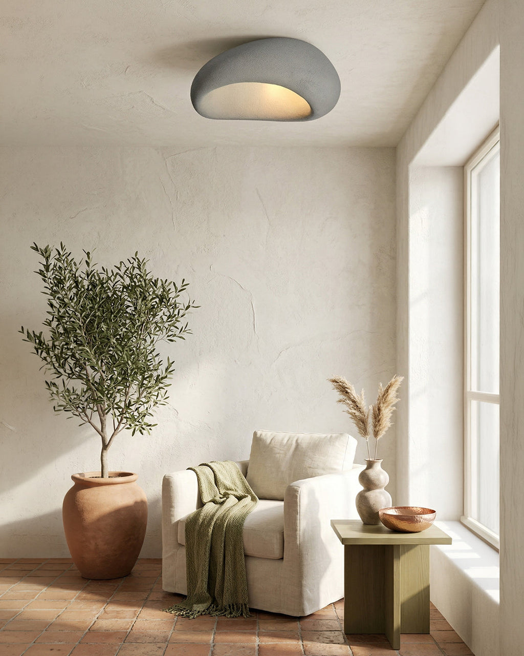 Wabi Sabi Inspired Ceiling Lamp | Metal Lamp with Warm Lighting | For Living Room Bedroom Dining Room - Lamylie