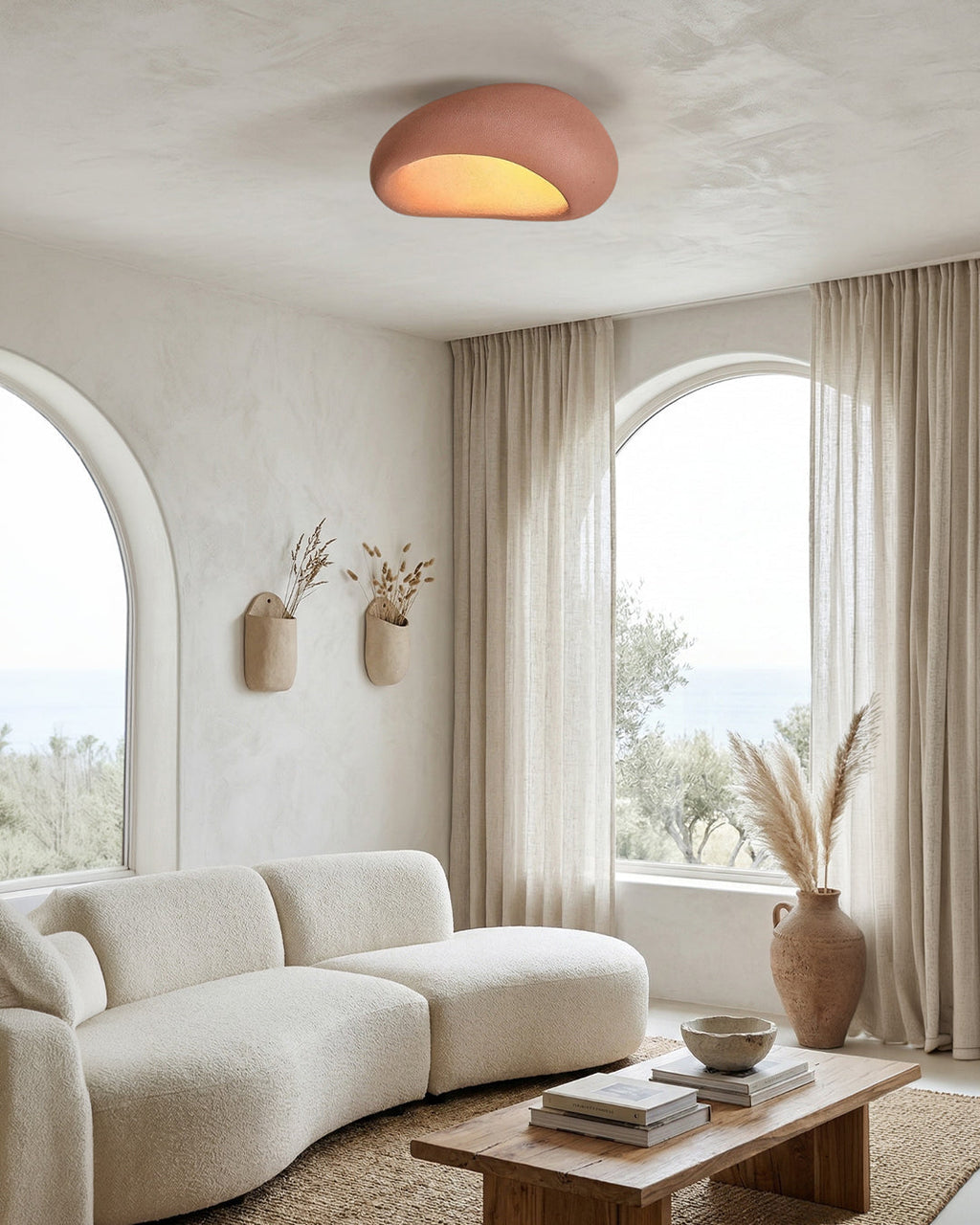 Wabi Sabi Inspired Ceiling Lamp | Metal Lamp with Warm Lighting | For Living Room Bedroom Dining Room - Lamylie