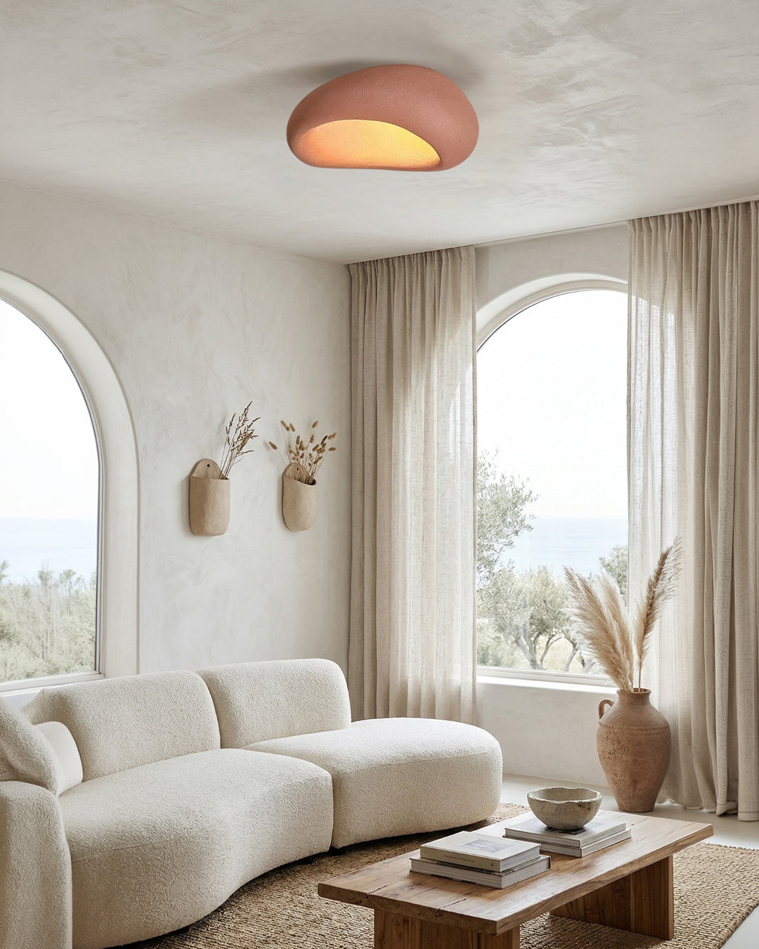 Wabi Sabi Inspired Ceiling Lamp | Metal Lamp with Warm Lighting | For Living Room Bedroom Dining Room - Lamylie