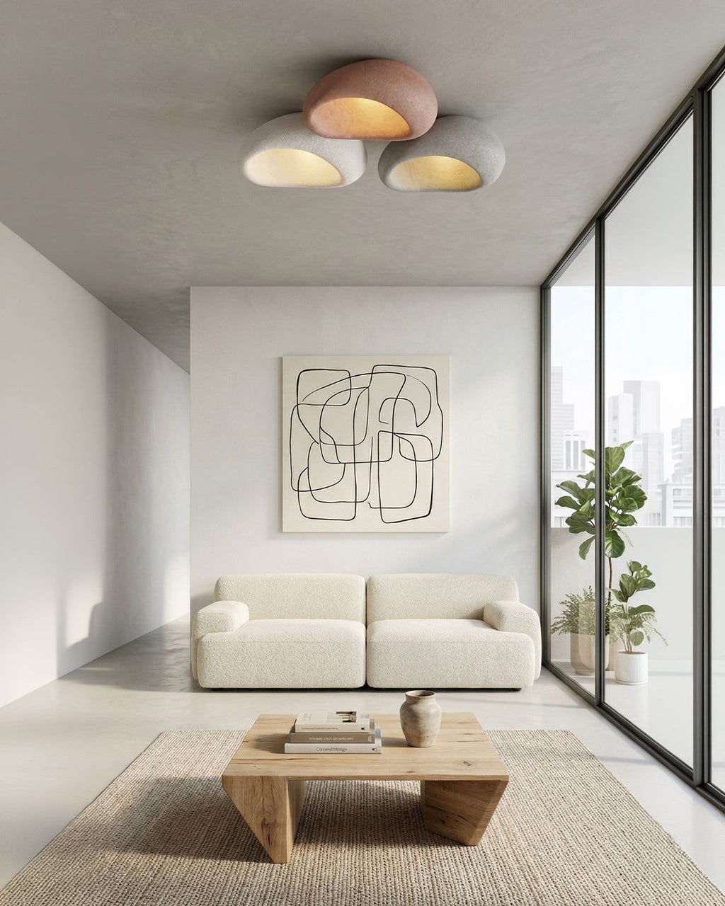 Wabi Sabi Inspired Ceiling Lamp | Metal Lamp with Warm Lighting | For Living Room Bedroom Dining Room - Lamylie