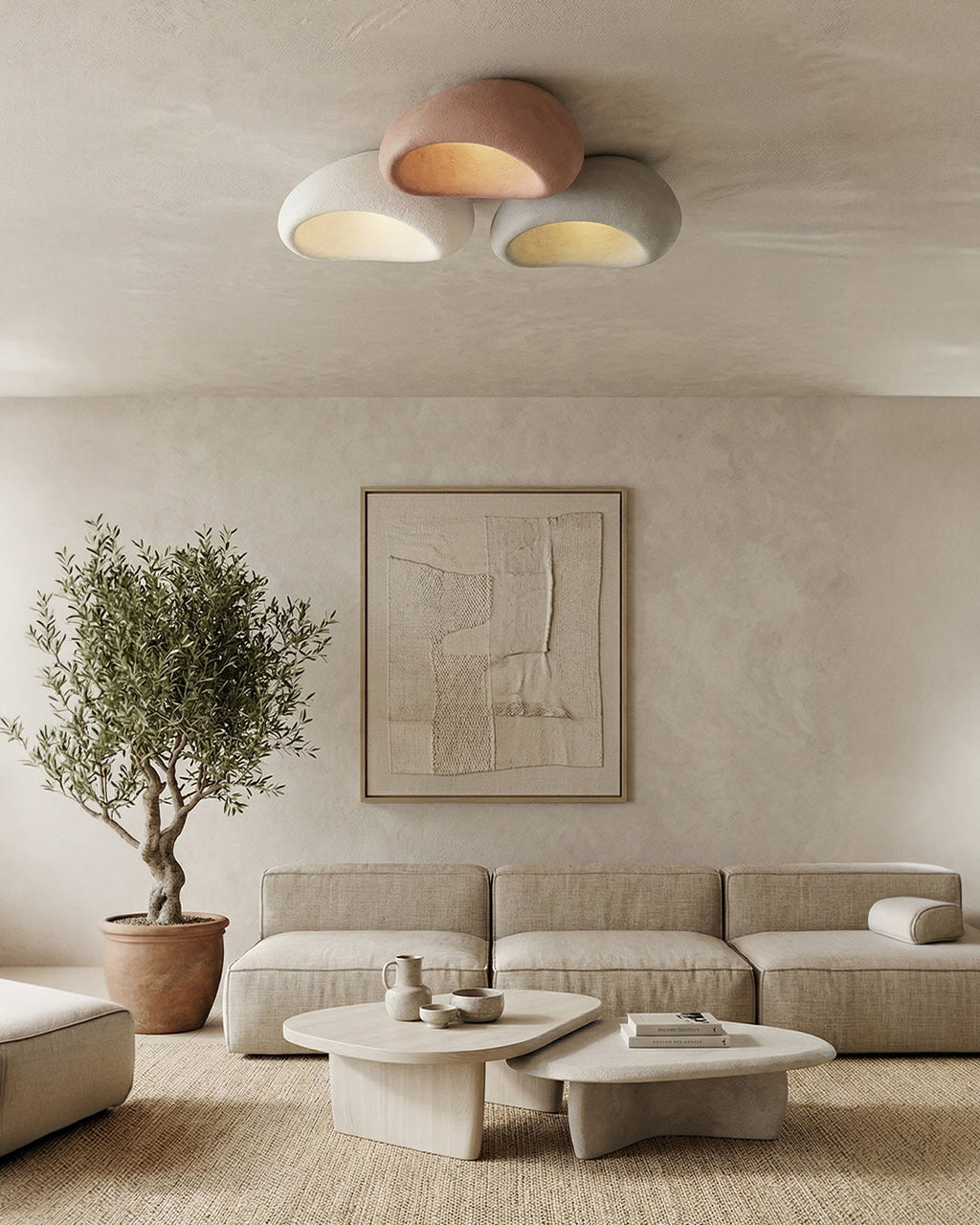 Wabi Sabi Inspired Ceiling Lamp | Metal Lamp with Warm Lighting | For Living Room Bedroom Dining Room - Lamylie