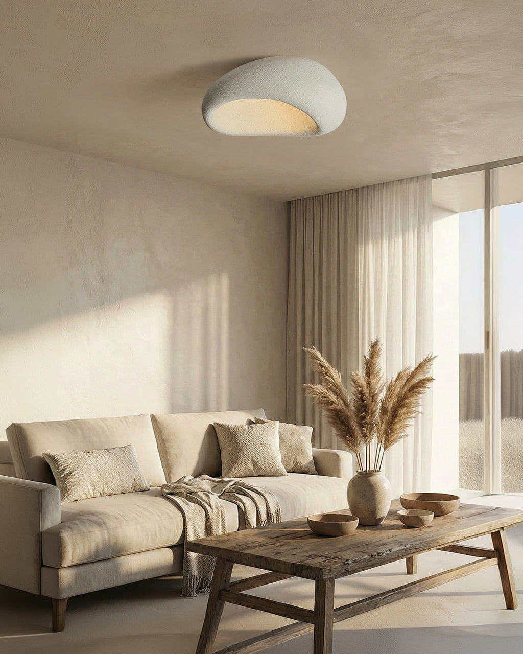 Wabi Sabi Inspired Ceiling Lamp | Metal Lamp with Warm Lighting | For Living Room Bedroom Dining Room - Lamylie