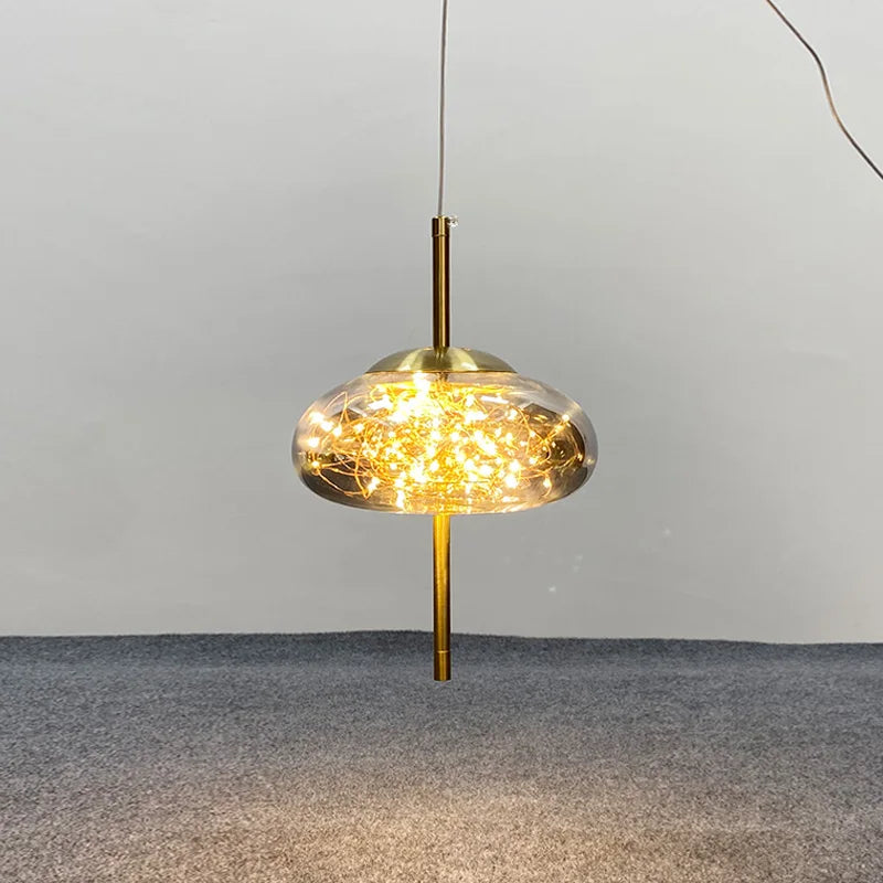Glas-Pendelleuchte LIV mit rauchigem Finish und warmweißem Licht | Skandinavisches Design mit handgefertigtem Glas | 3 Größen verfügbar - Lamylie