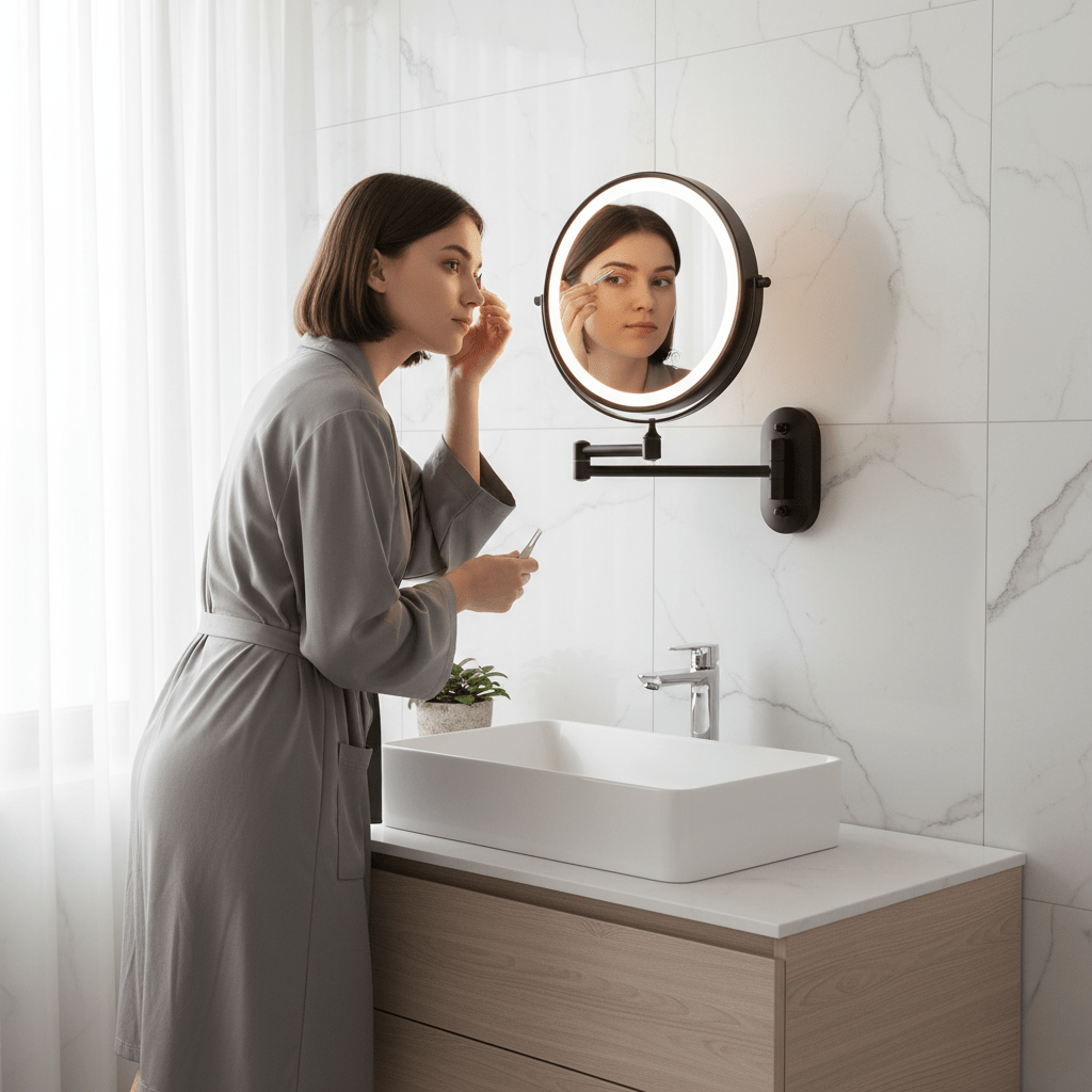 Bezprzewodowe lusterko powiększające Brightlook — regulowane oświetlenie LED