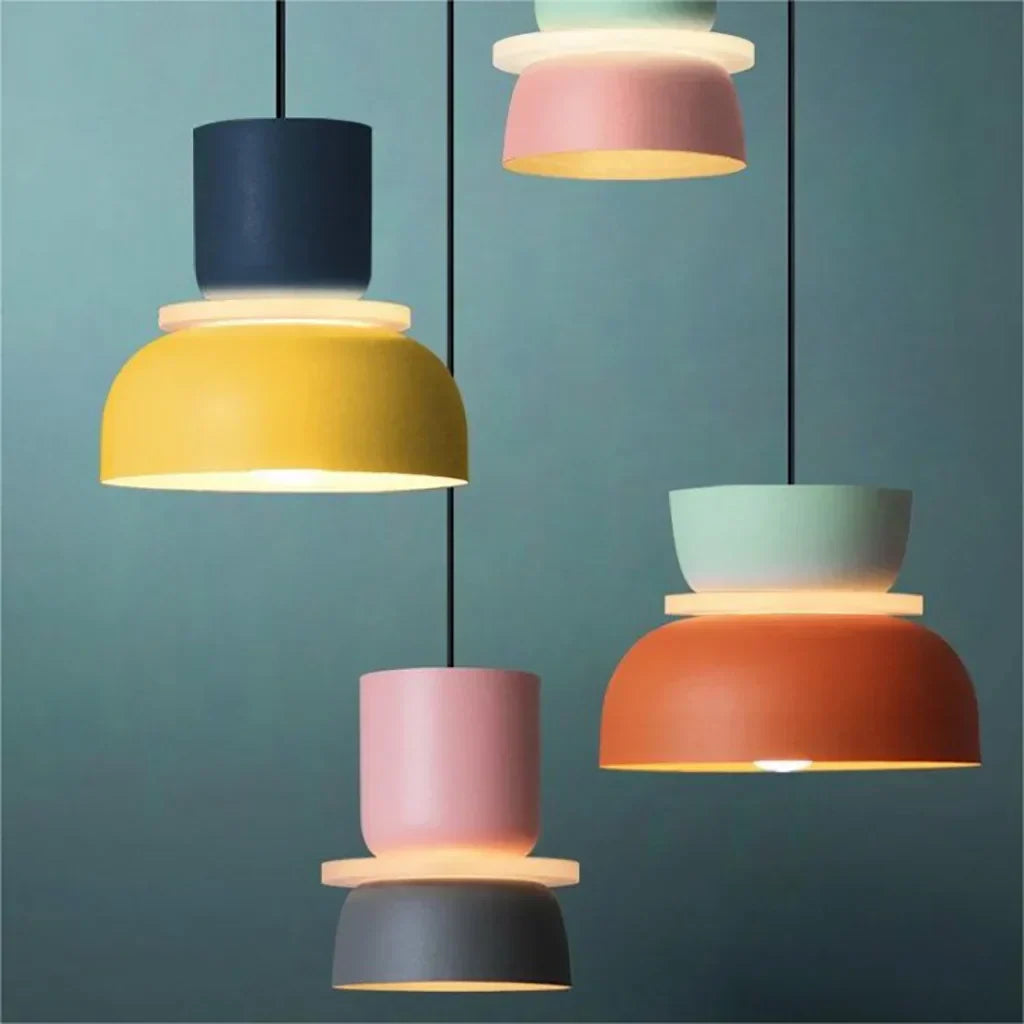 Acrylic Pendant Lamp Nyra Multicolored Lampshade Spherical with E27 Socket Three Lighting Modes - Lamylie