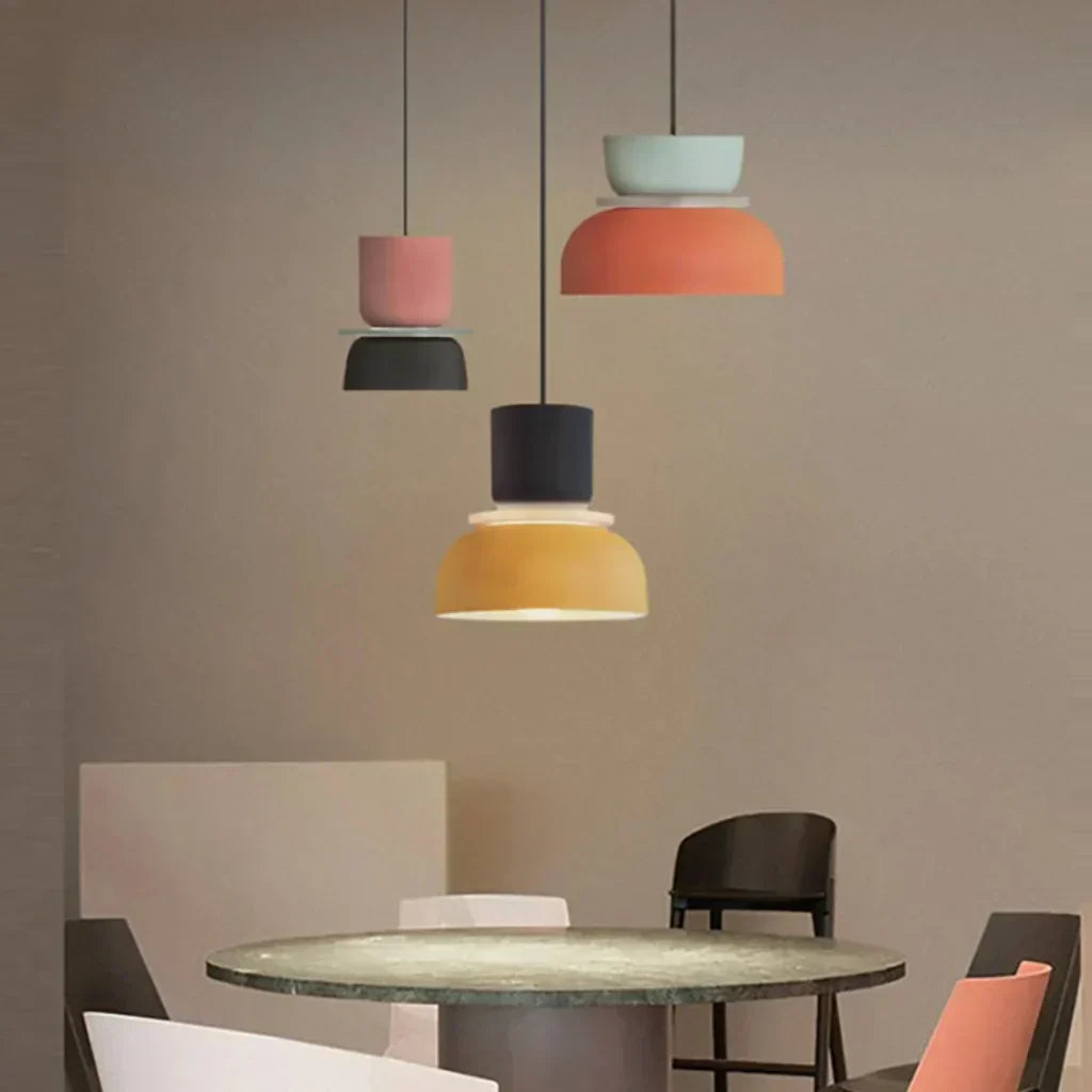 Acrylic Pendant Lamp Nyra Multicolored Lampshade Spherical with E27 Socket Three Lighting Modes - Lamylie