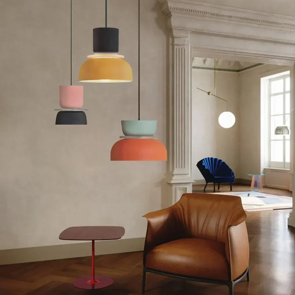Acrylic Pendant Lamp Nyra Multicolored Lampshade Spherical with E27 Socket Three Lighting Modes - Lamylie