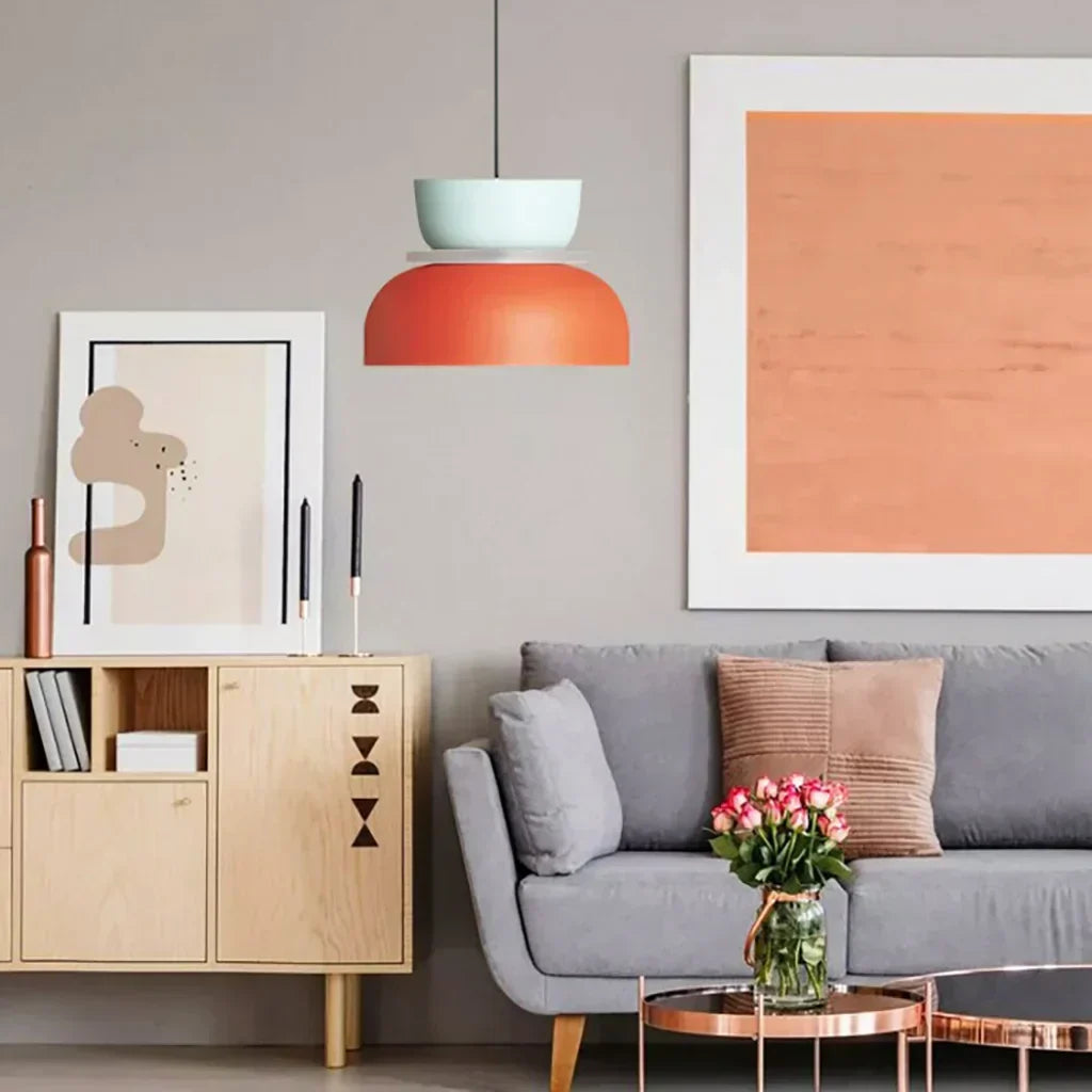 Acrylic Pendant Lamp Nyra Multicolored Lampshade Spherical with E27 Socket Three Lighting Modes - Lamylie