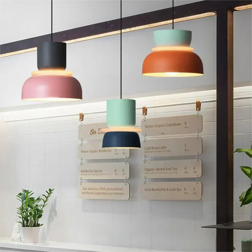 Acrylic Pendant Lamp Nyra Multicolored Lampshade Spherical with E27 Socket Three Lighting Modes - Lamylie