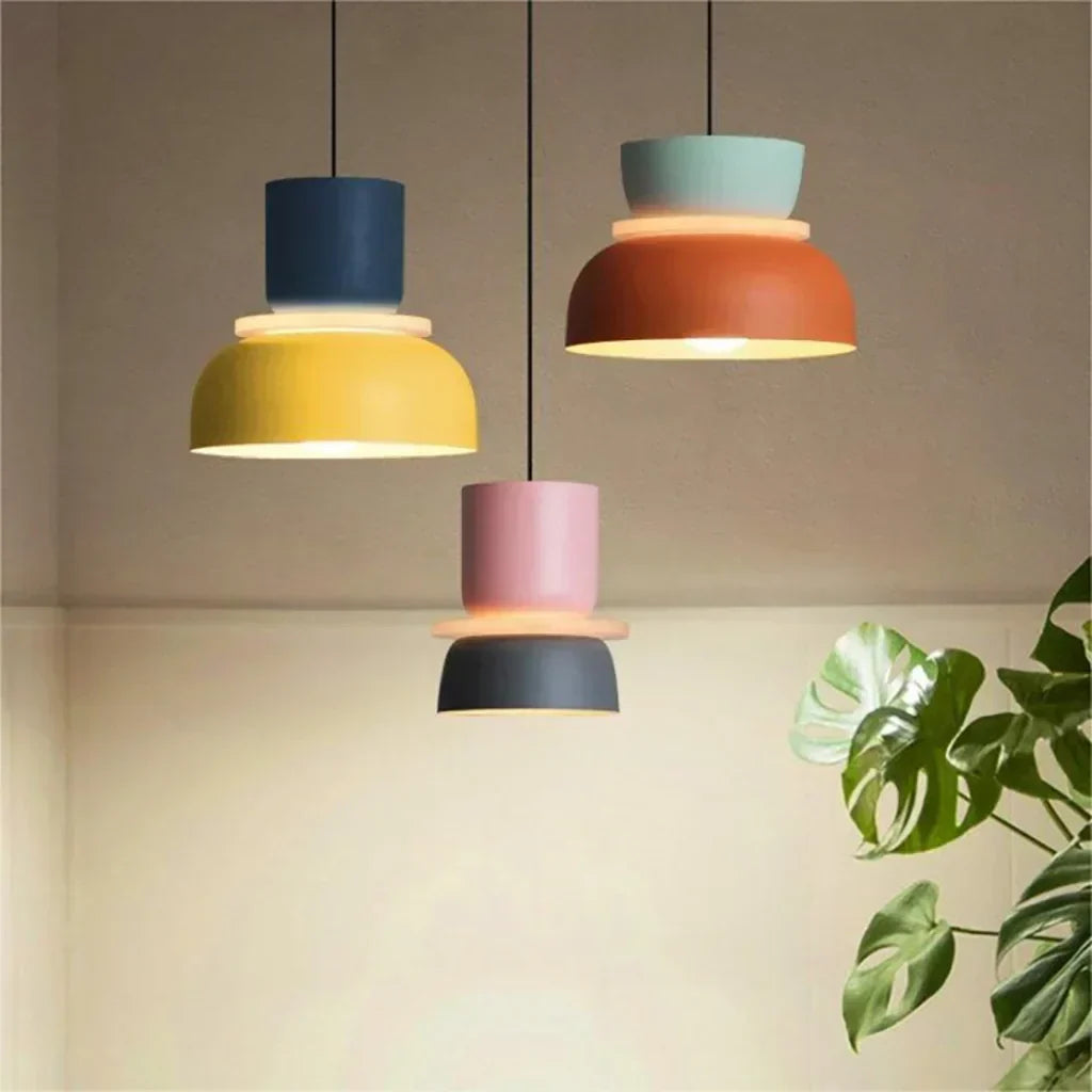 Acrylic Pendant Lamp Nyra Multicolored Lampshade Spherical with E27 Socket Three Lighting Modes - Lamylie