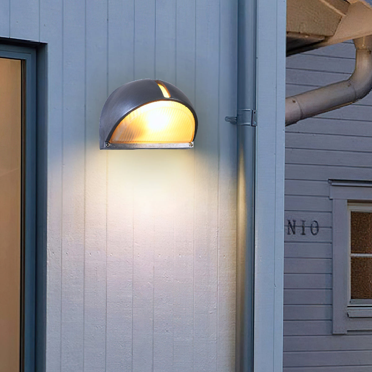 Vintage Outdoor Lamp Brass with Glass Shade - Wall Lighting for Terrace & Garden - Lamylie