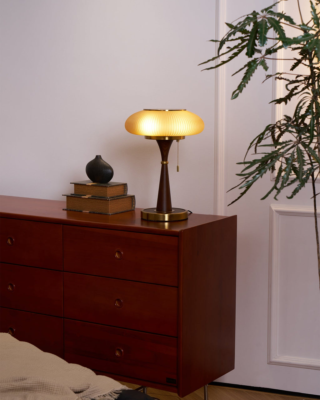 Lampa stołowa z kloszem w kształcie grzybka | oświetlenie w stylu vintage na biurka i szafki nocne – Lamylie