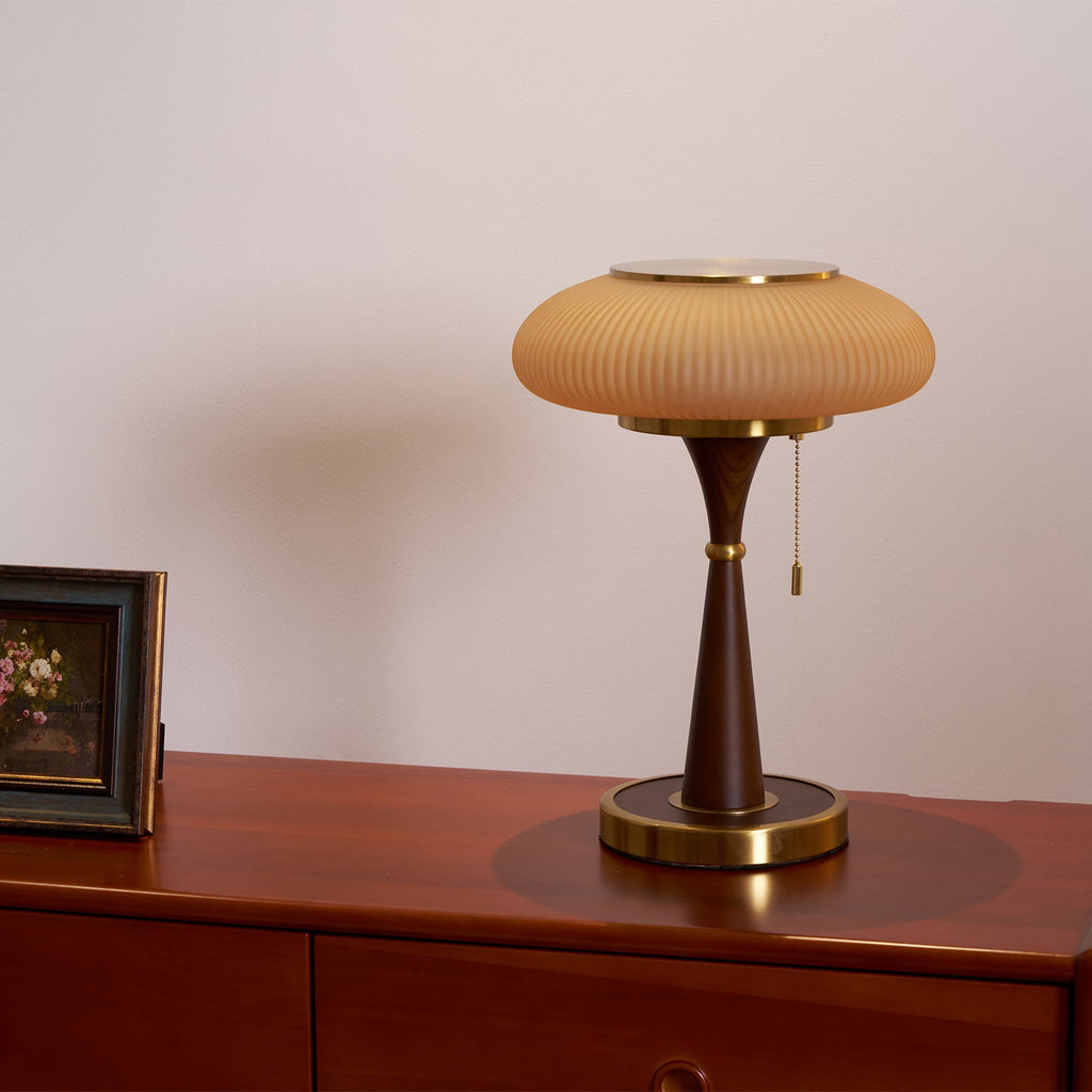 Lampa stołowa z kloszem w kształcie grzybka | oświetlenie w stylu vintage na biurka i szafki nocne – Lamylie