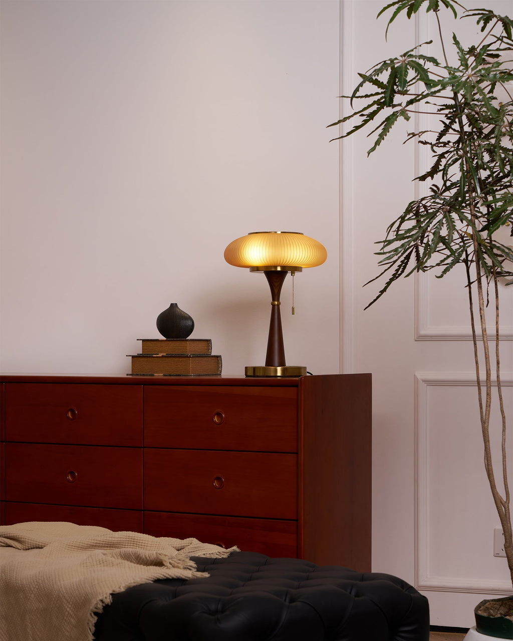 Lampa stołowa z kloszem w kształcie grzybka | oświetlenie w stylu vintage na biurka i szafki nocne – Lamylie