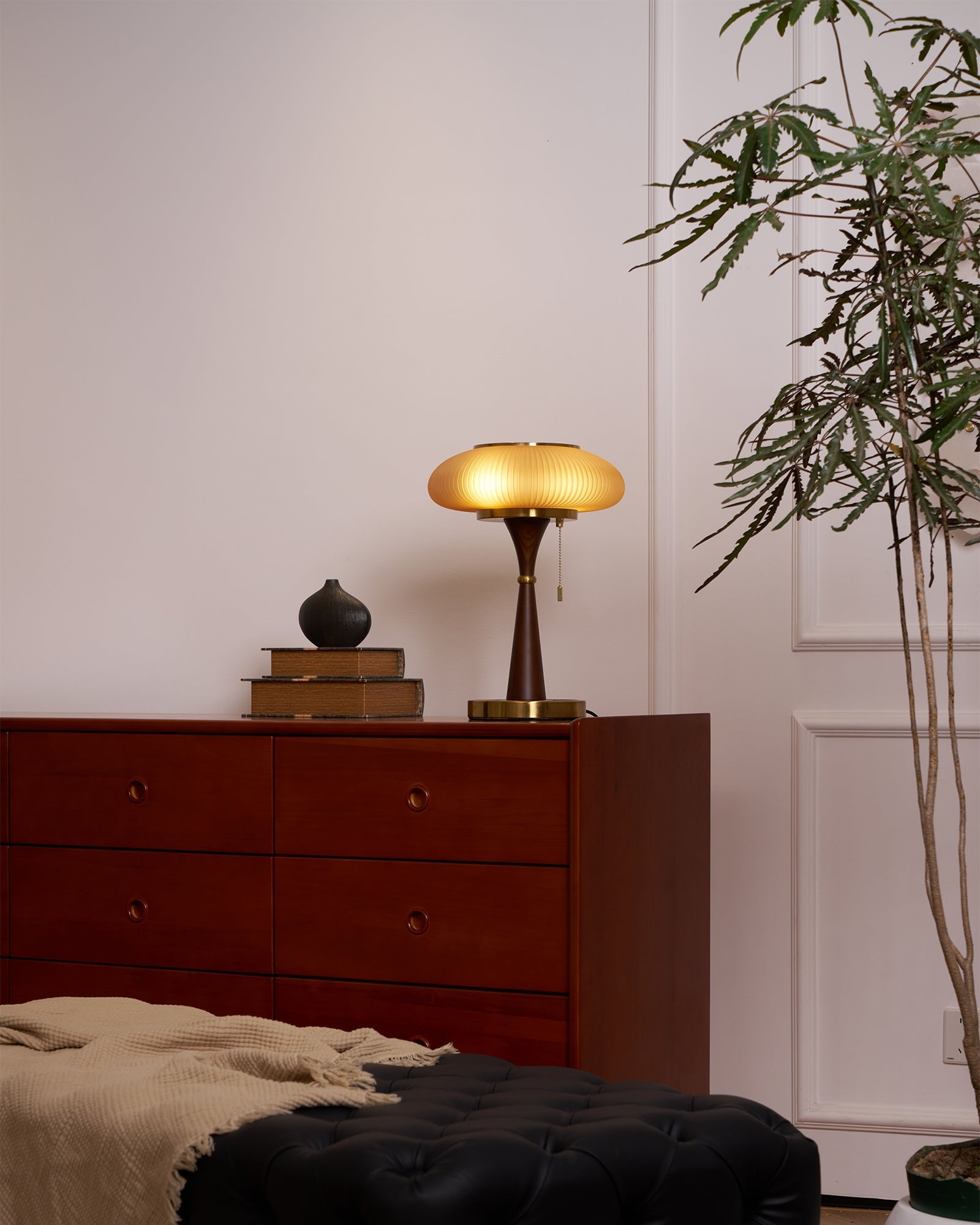 Lampa stołowa z kloszem w kształcie grzybka | oświetlenie w stylu vintage na biurka i szafki nocne – Lamylie