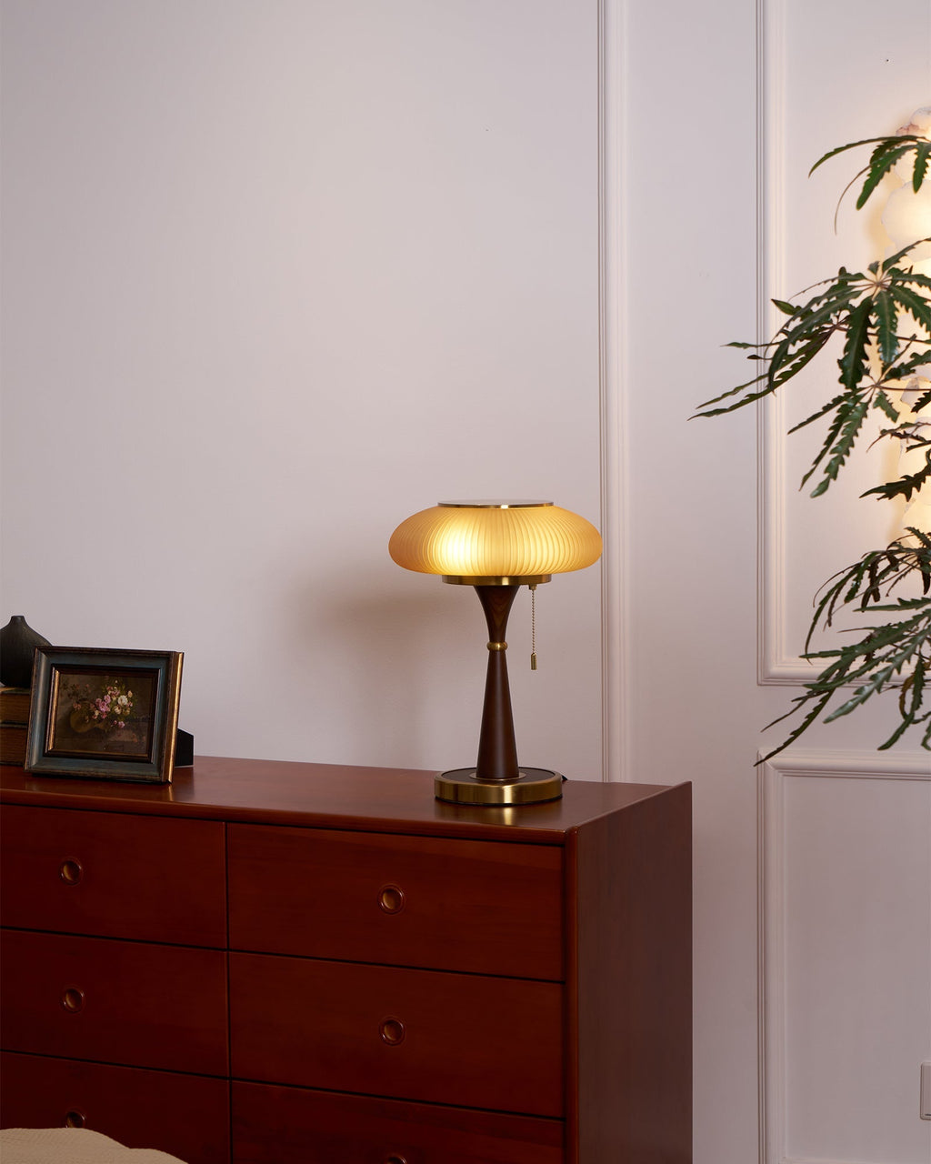 Lampa stołowa z kloszem w kształcie grzybka | oświetlenie w stylu vintage na biurka i szafki nocne – Lamylie