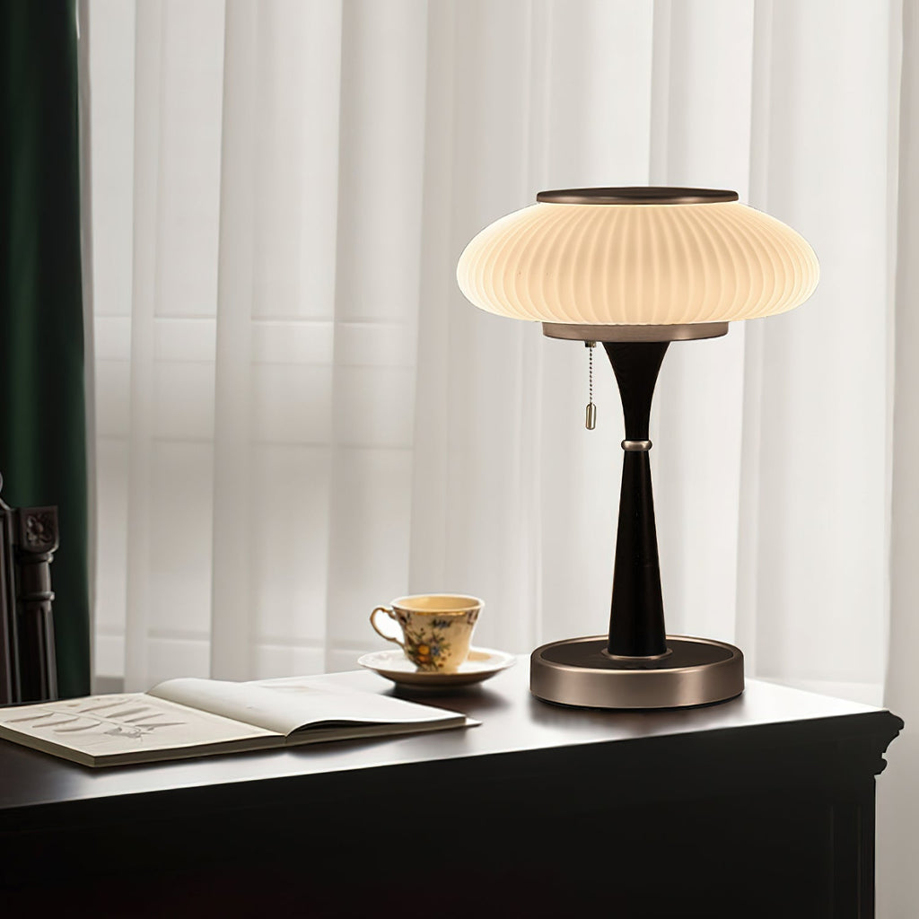 Lampa stołowa z kloszem w kształcie grzybka | oświetlenie w stylu vintage na biurka i szafki nocne – Lamylie