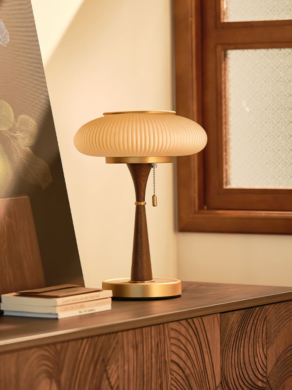 Lampa stołowa z kloszem w kształcie grzybka | oświetlenie w stylu vintage na biurka i szafki nocne – Lamylie