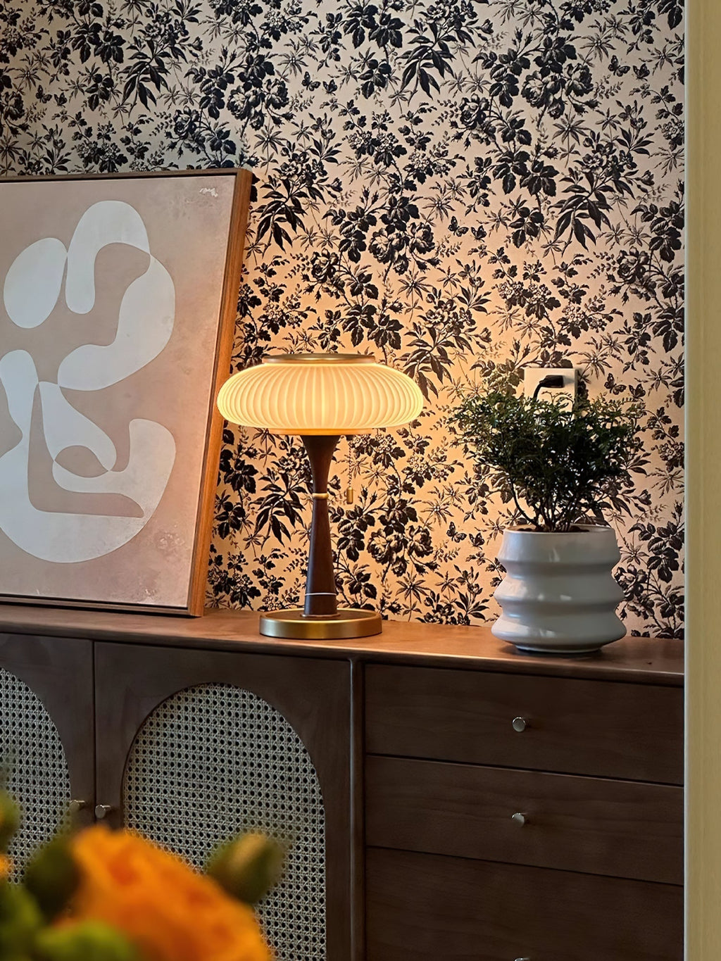 Lampa stołowa z kloszem w kształcie grzybka | oświetlenie w stylu vintage na biurka i szafki nocne – Lamylie