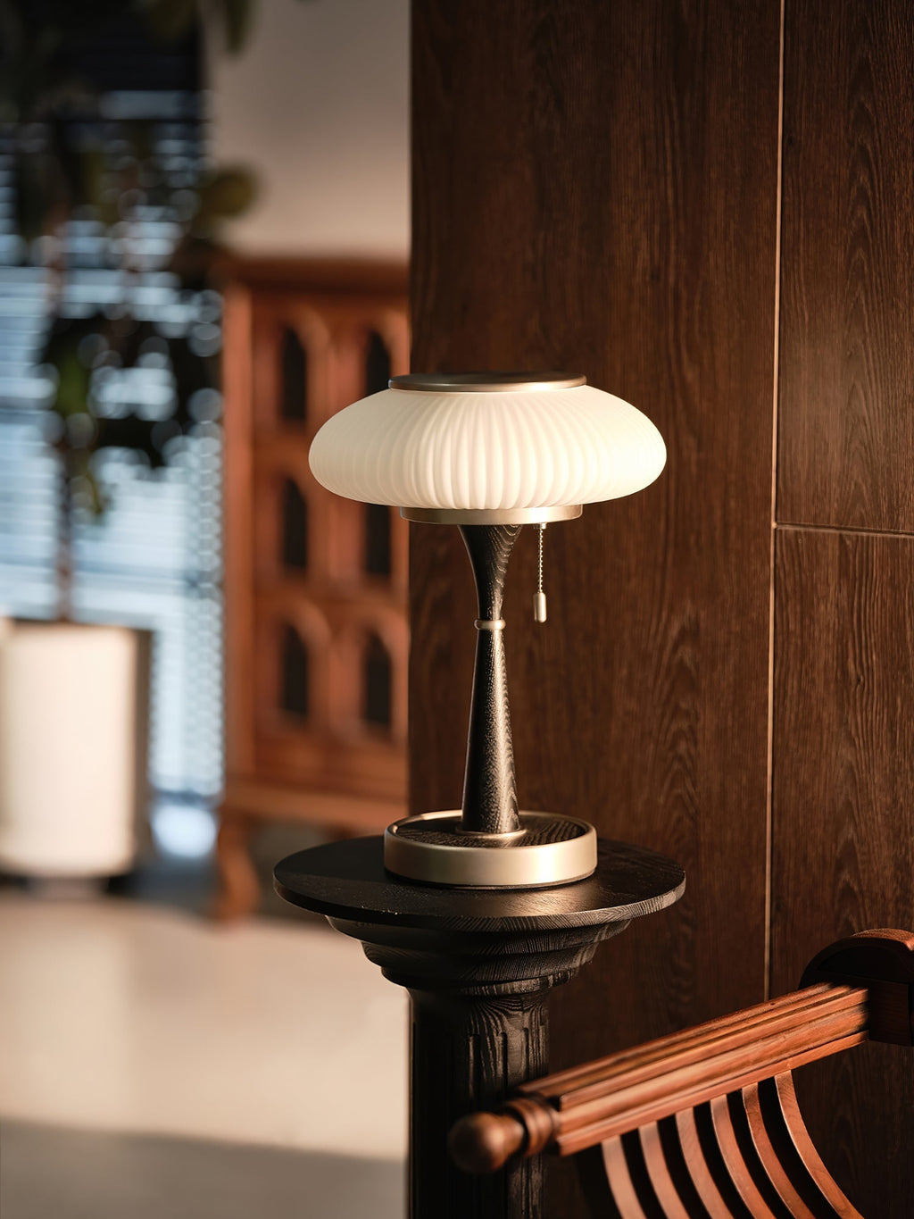 Lampa stołowa z kloszem w kształcie grzybka | oświetlenie w stylu vintage na biurka i szafki nocne – Lamylie