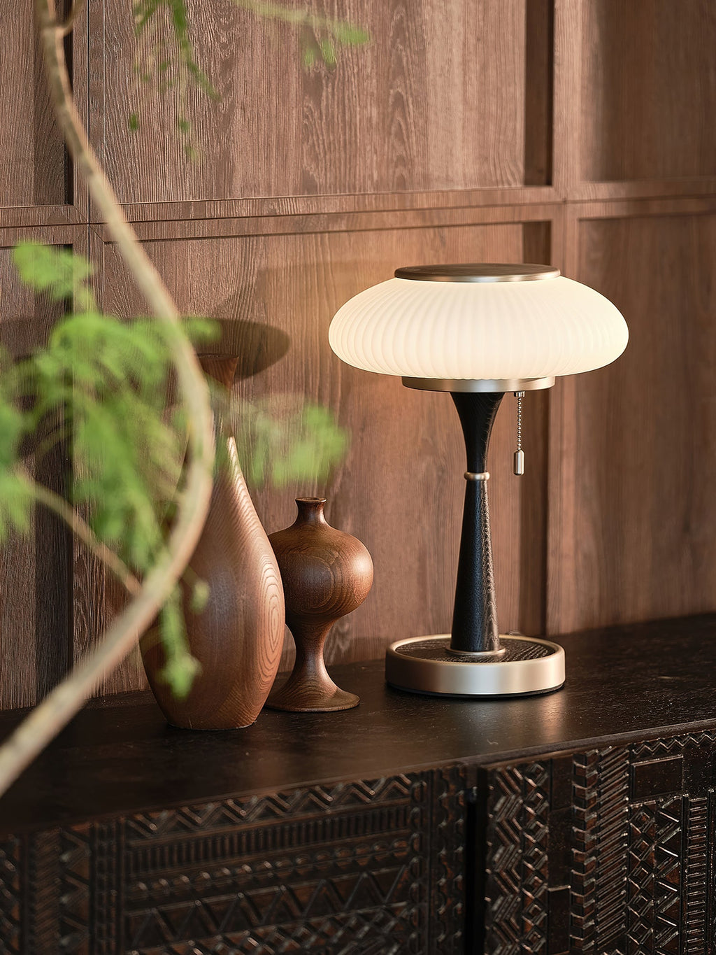 Lampa stołowa z kloszem w kształcie grzybka | oświetlenie w stylu vintage na biurka i szafki nocne – Lamylie